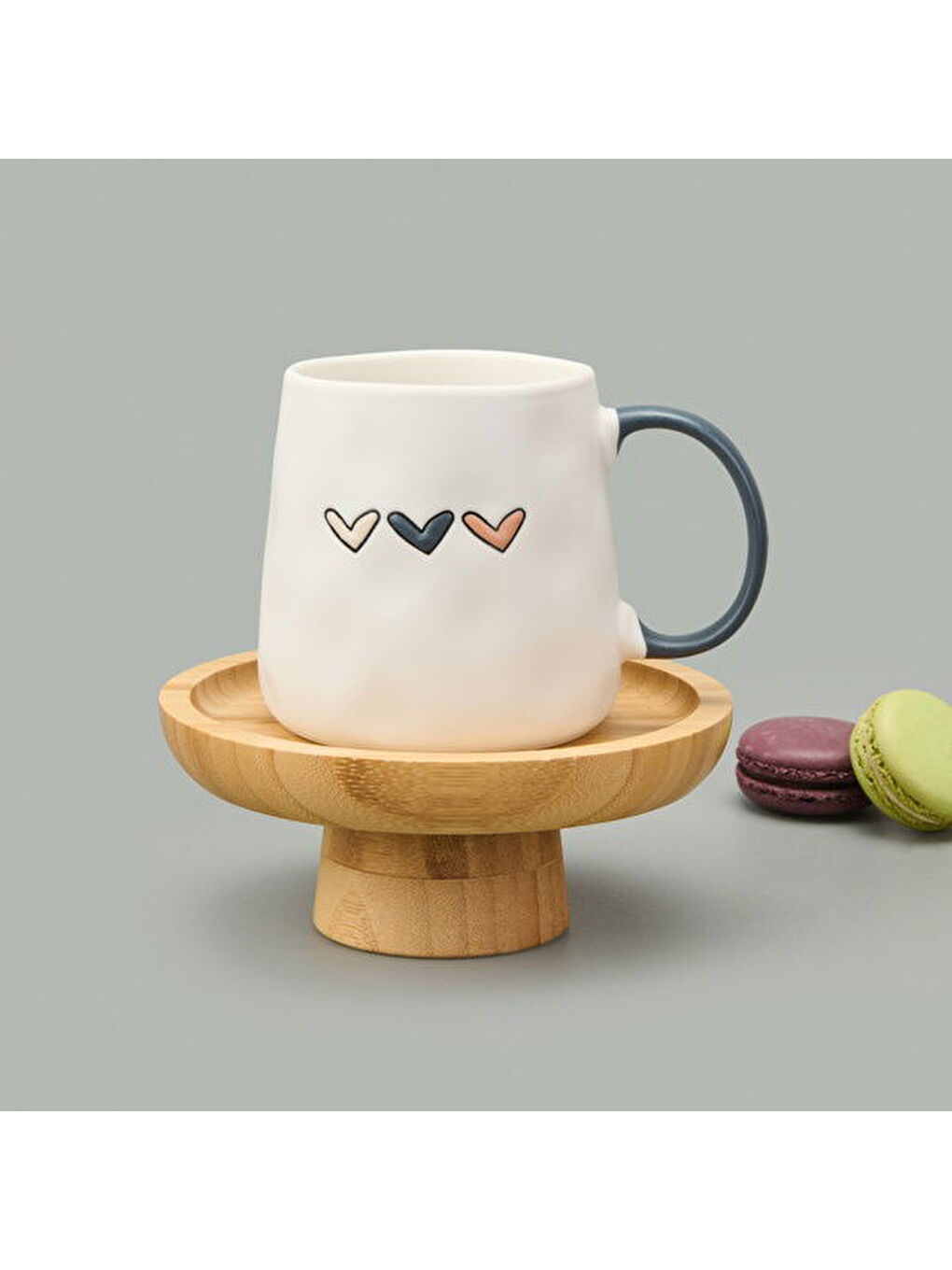 Ekru Kitchen Kalp Desenli Kupa - Krem - 450 ml-2