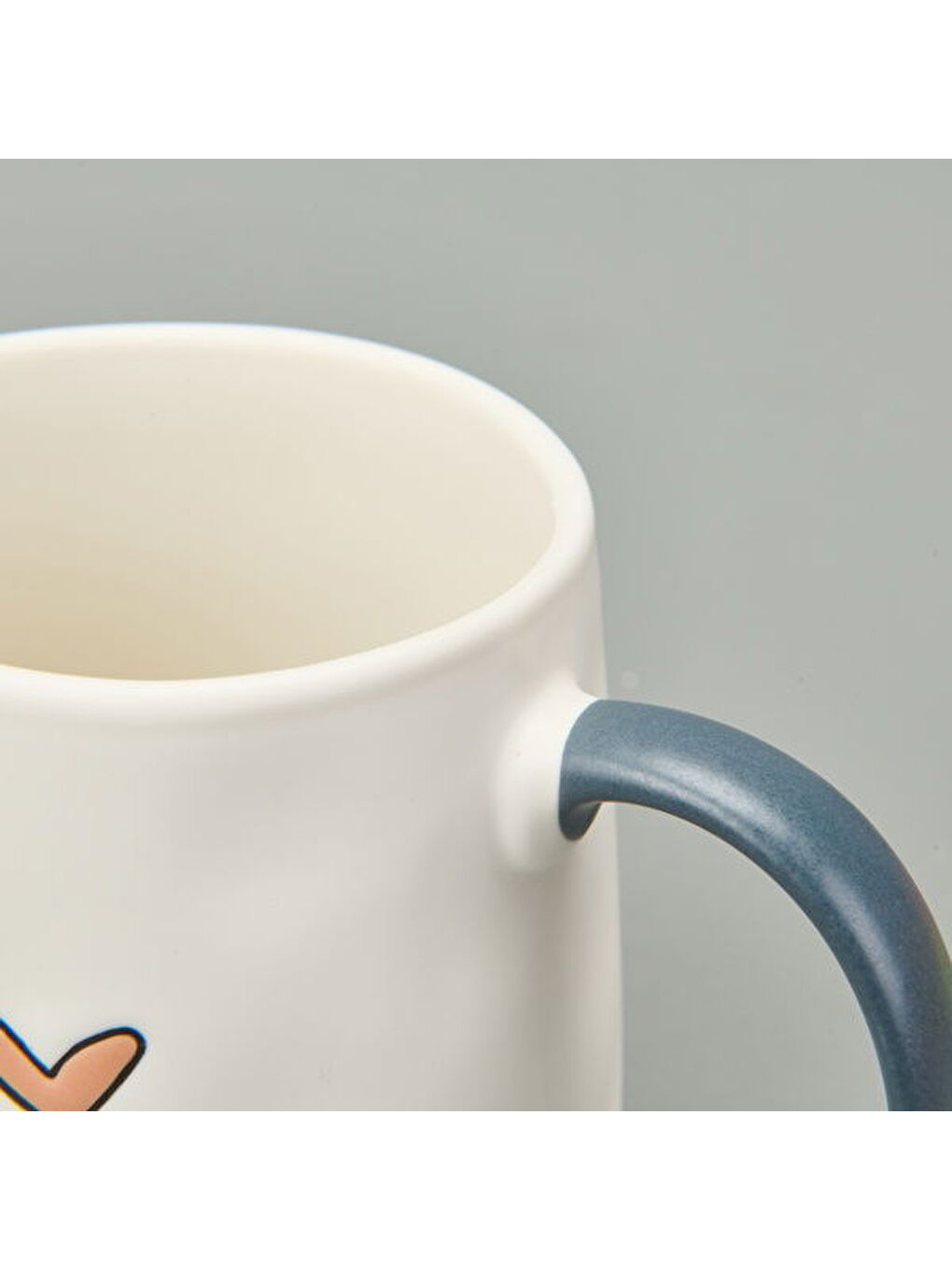 Ekru Kitchen Kalp Desenli Kupa - Krem - 450 ml-3