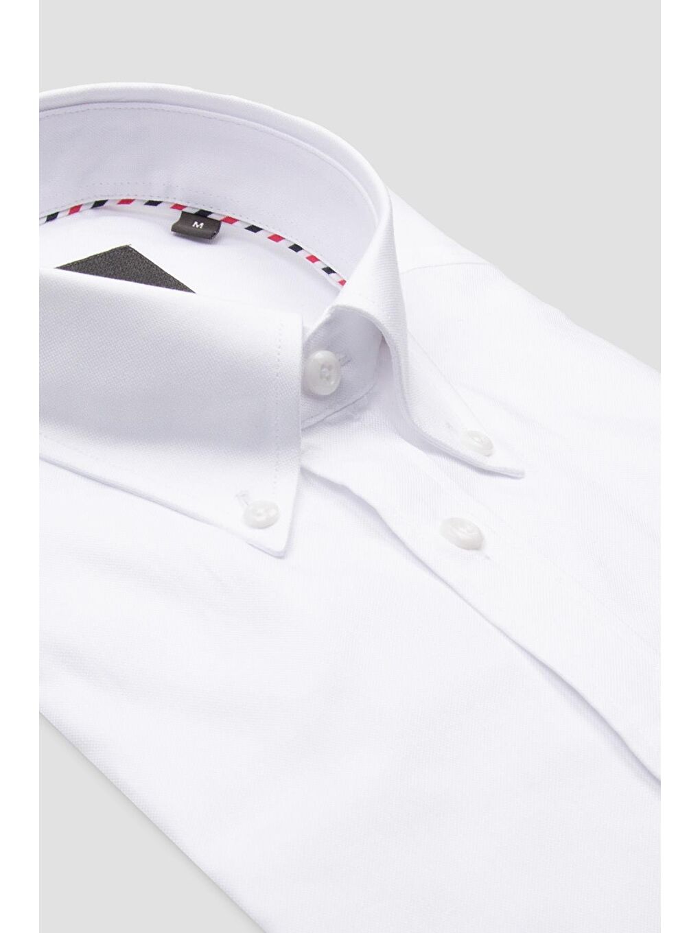 Luca Oxford Pamuklu Comfort Fit Beyaz Düğmeli Yaka Erkek Düz Gömlek-1