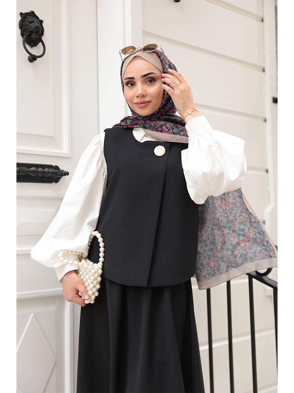 Kadın Yelekli Takım Siyah-4