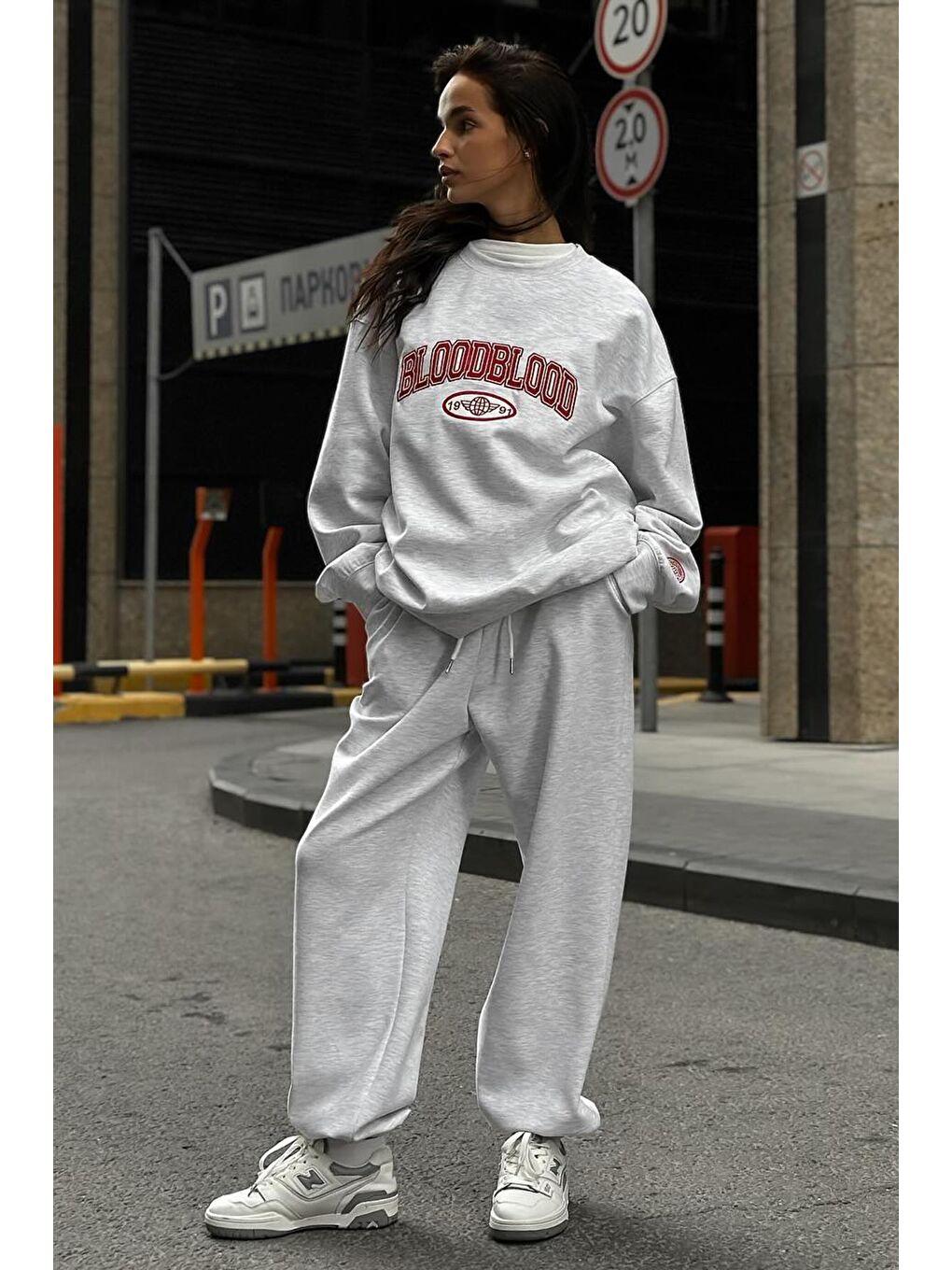 Beyaz Karmelanj Bisiklet Yaka Alt Üst Eşofman Takım Mg2213-6