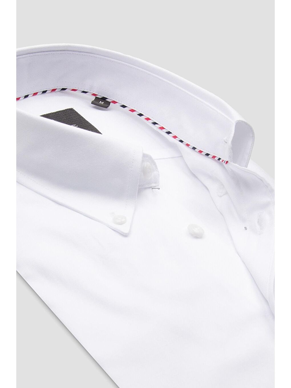 Luca Oxford Pamuklu Comfort Fit Beyaz Düğmeli Yaka Erkek Düz Gömlek-2