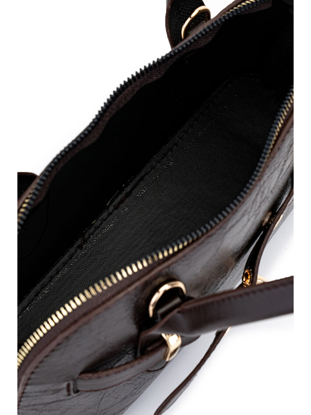 Kahverengi Kemer Detaylı Suni Deri Kadın Çapraz Çanta King Acı Kahve-5