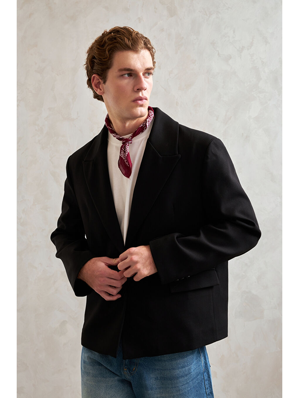 Siyah Erkek Oversize Blazer Ceket-2