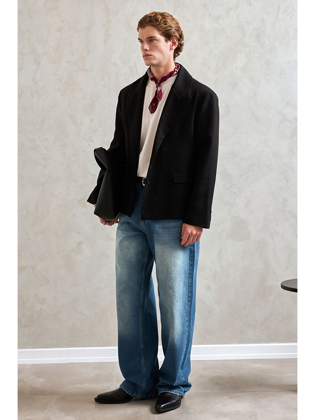 Siyah Erkek Oversize Blazer Ceket-3