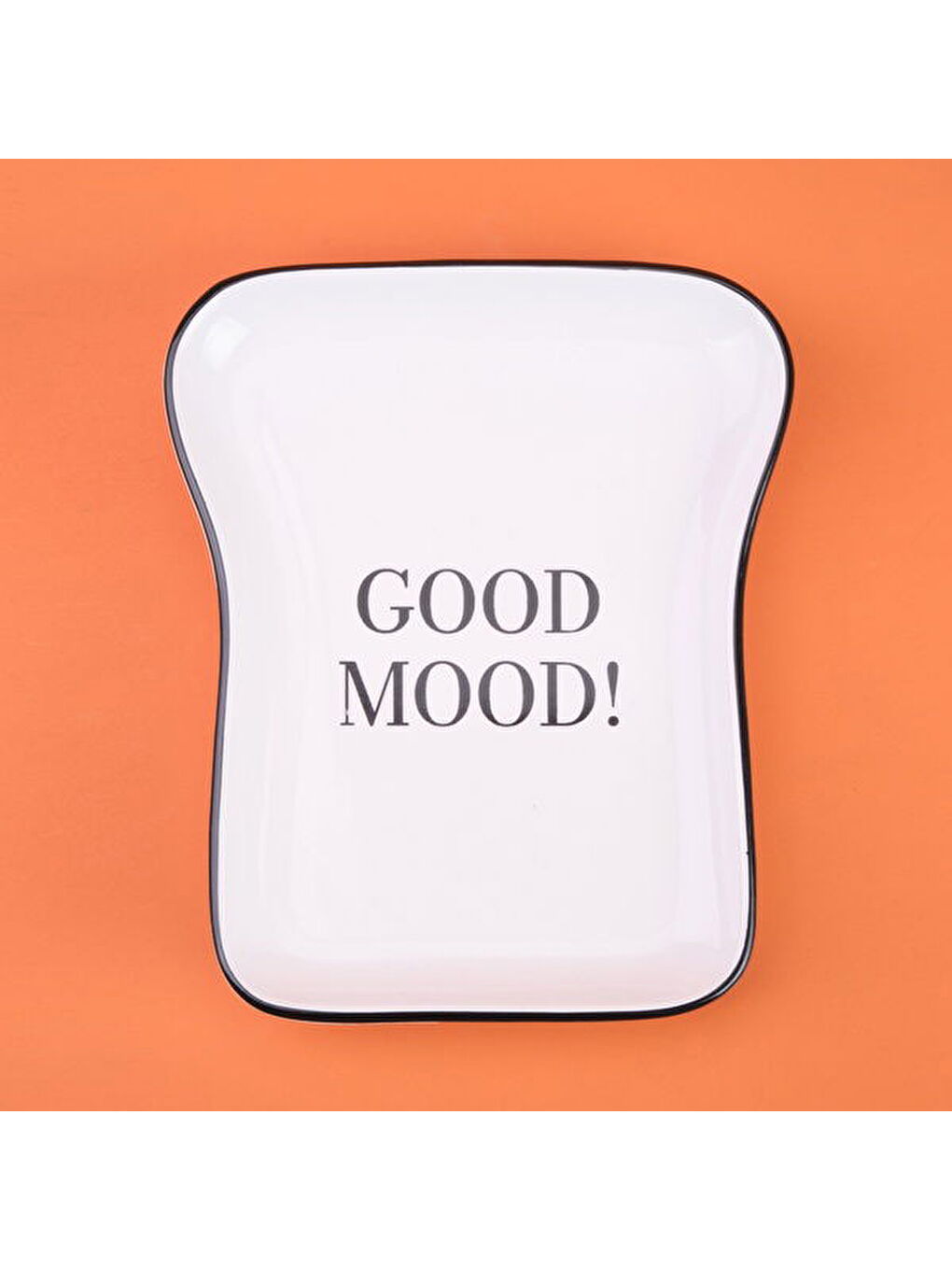 Kitchen Good Mood Desenli Servis Tabağı - Siyah / Beyaz - 19 cm