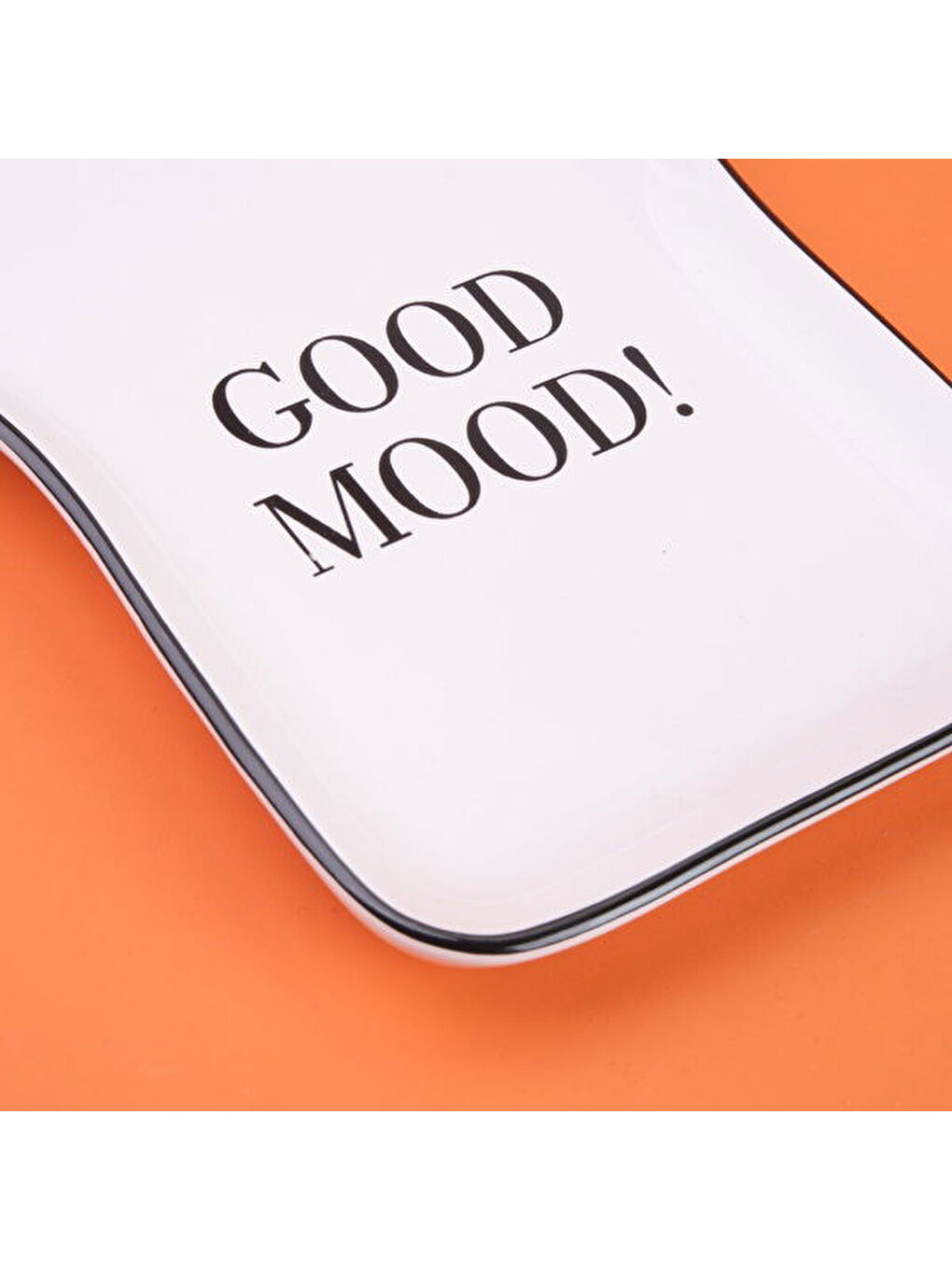 Kitchen Good Mood Desenli Servis Tabağı - Siyah / Beyaz - 19 cm-2