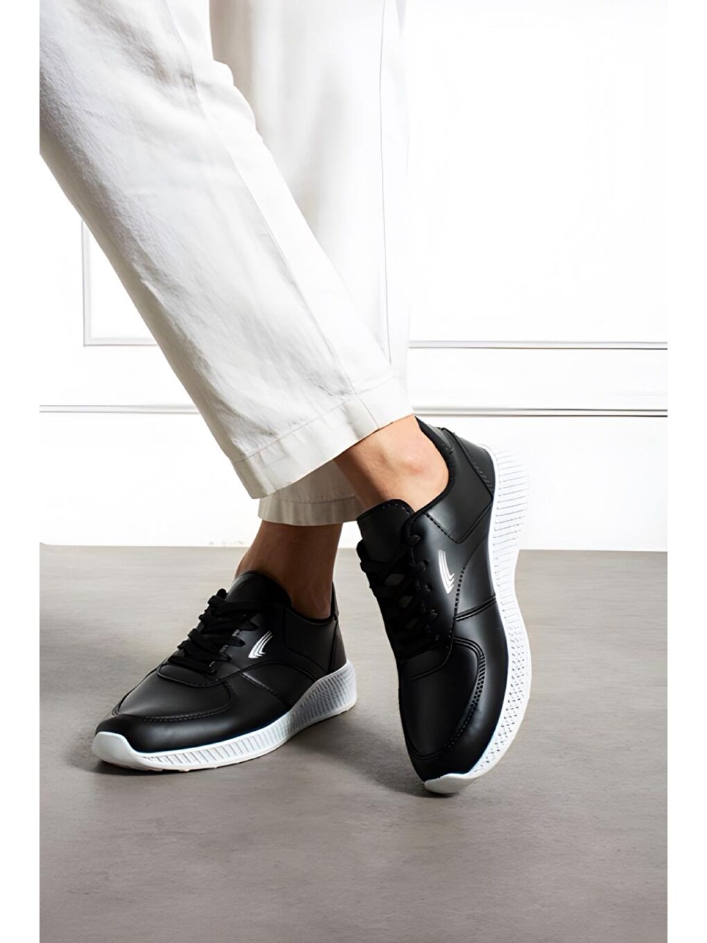 Siyah Jacks Hafif Rahat Taban Erkek Sneaker