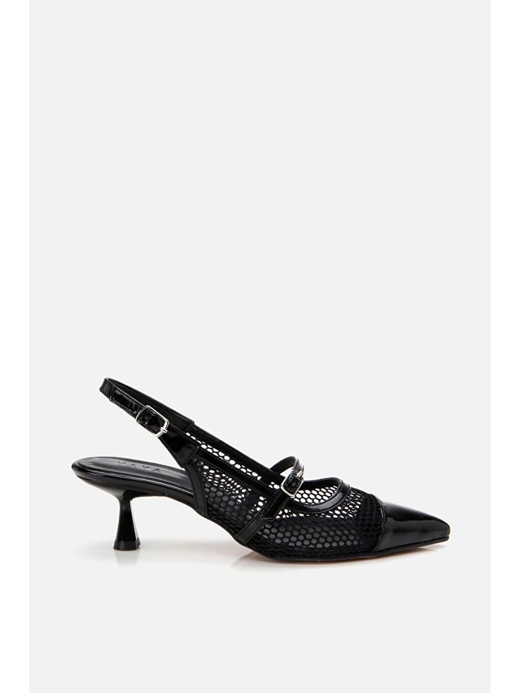 Kadın Rugan Siyah Fileli Stiletto