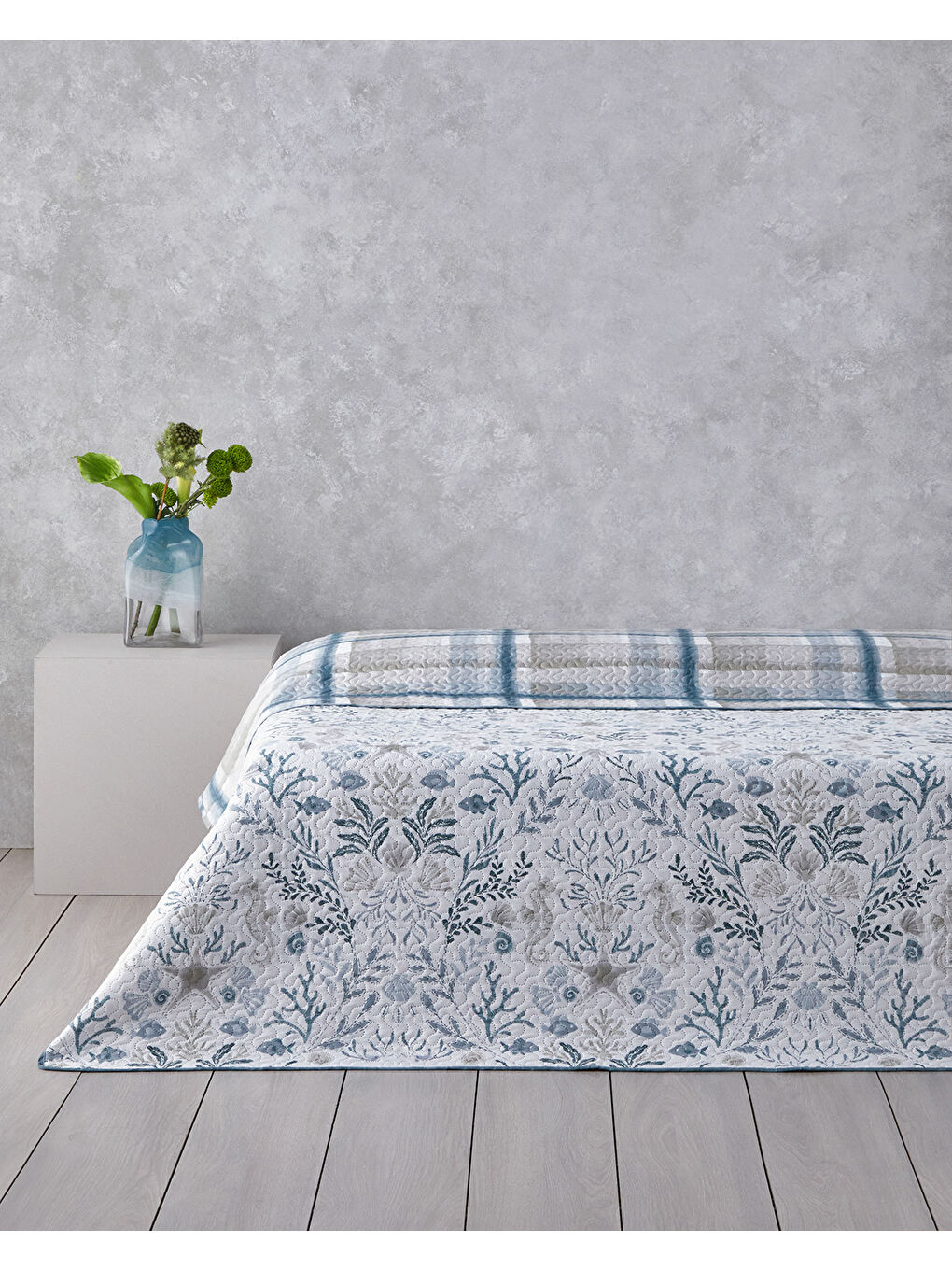 Yeşil Underwater Melody Tek Kişilik Çok Amaçlı Örtü 160x220 cm Seledon