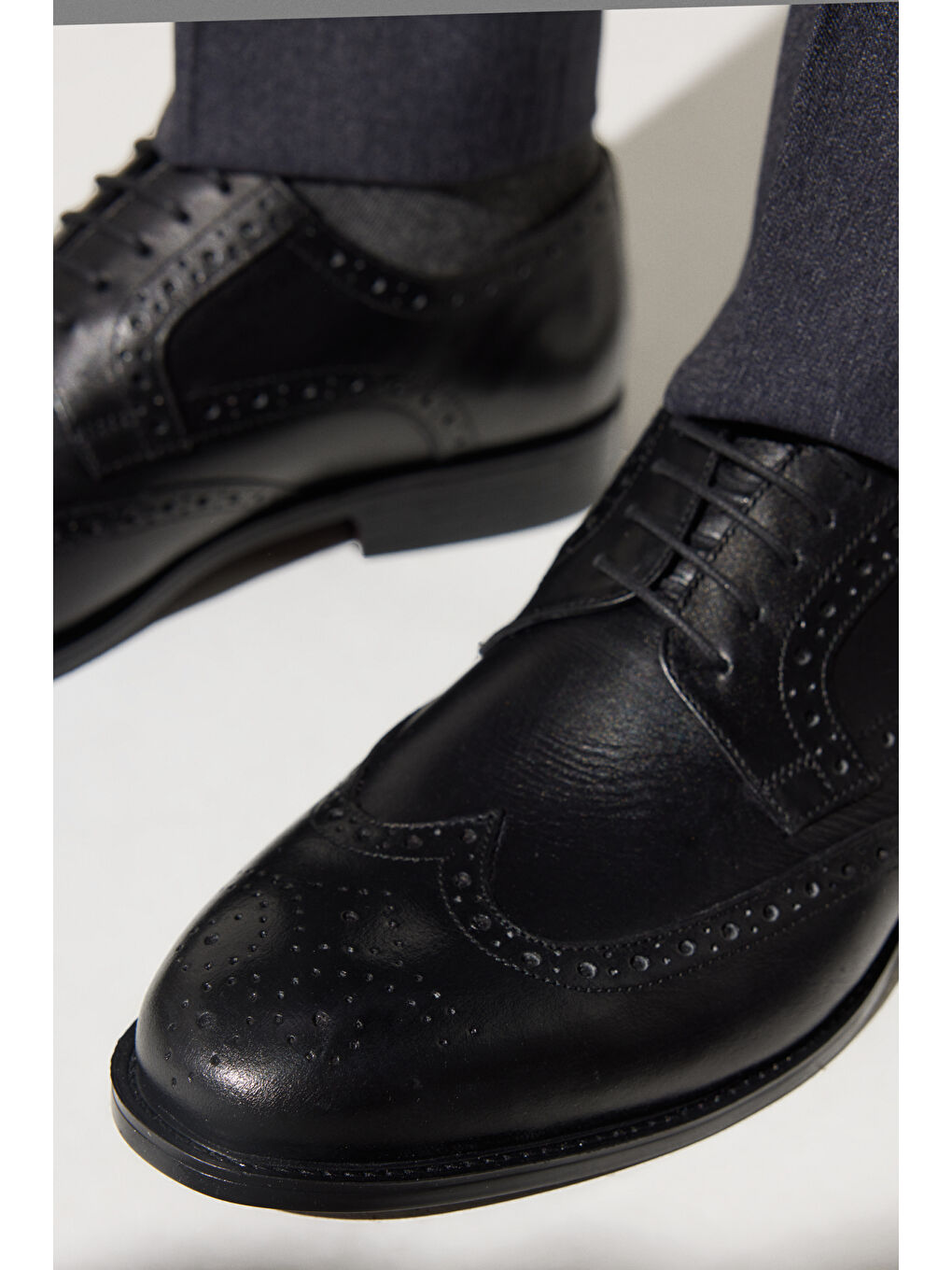 Erkek Siyah %100 Deri Klasik Ayakkabı-5