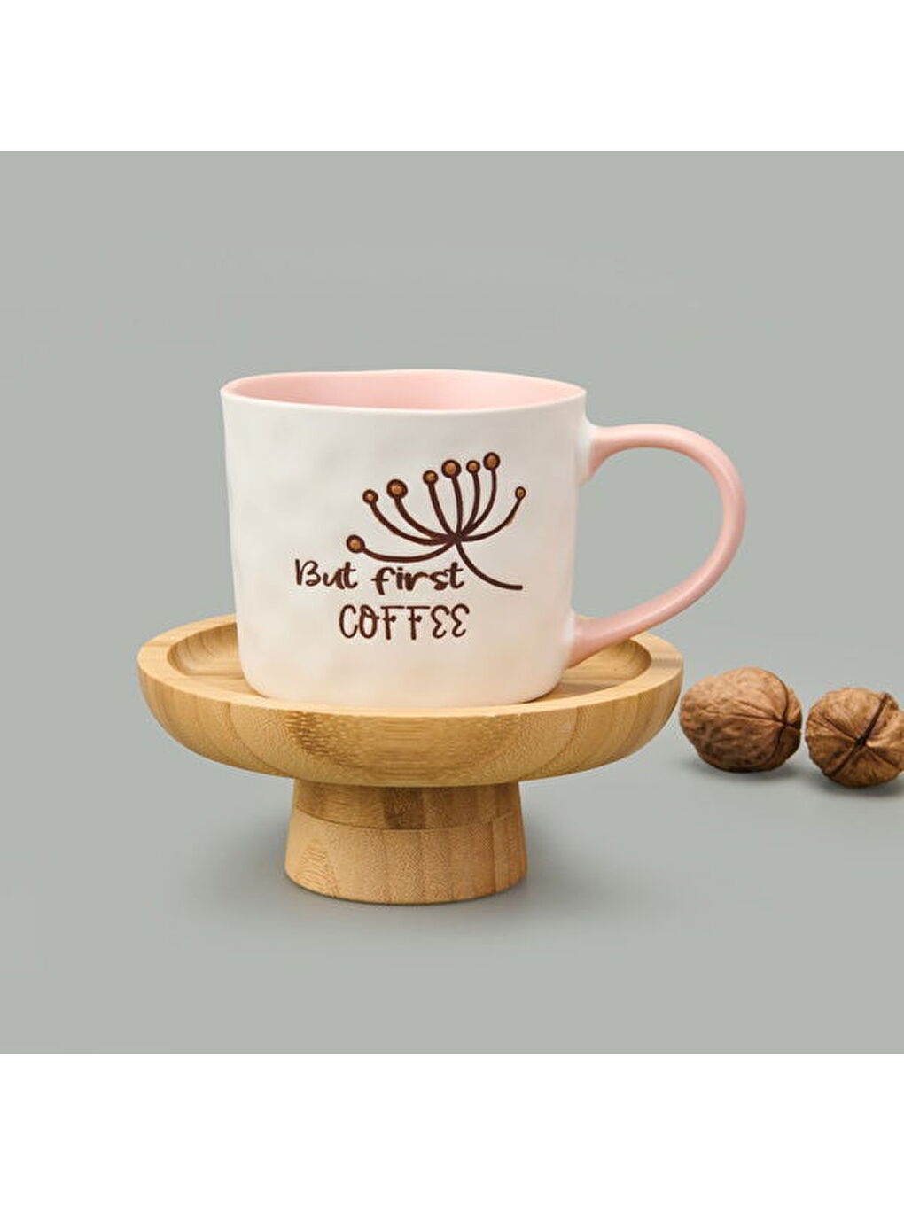 Ekru Kitchen It's Coffee Time Kupa - Beyaz / Pembe - 415 ml-3