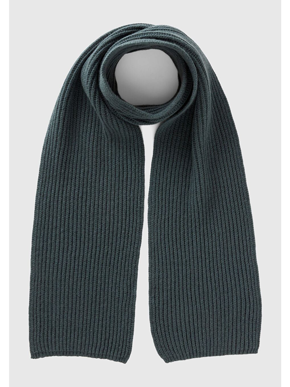 Erkek Petrol Yeşili Yün Atkı