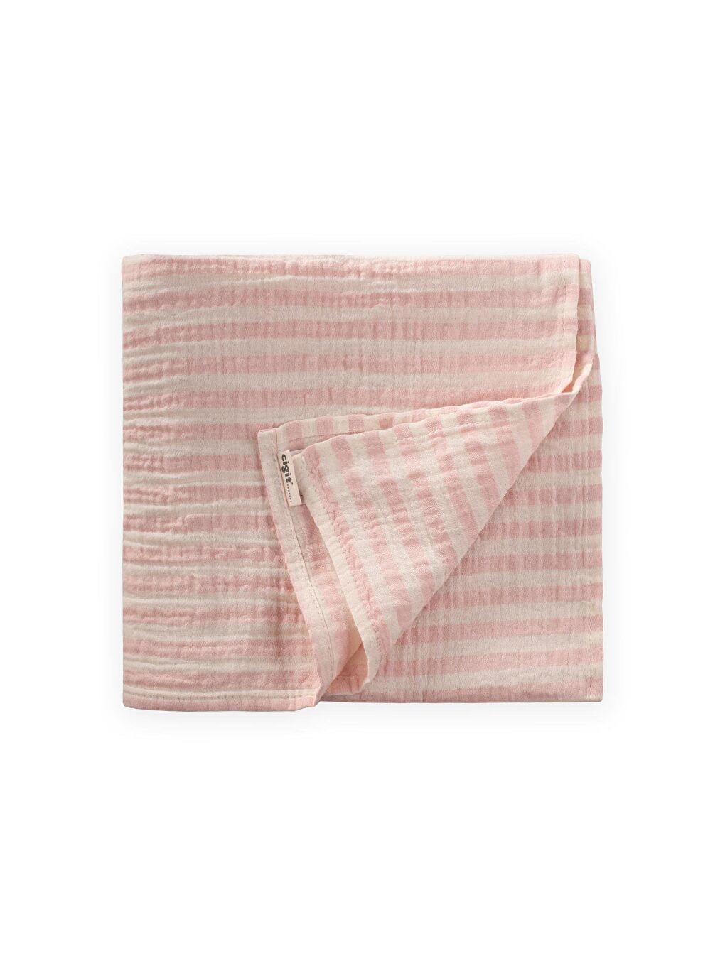 Naturel Battaniye 90X100cm Pembe Kalın Çizgili