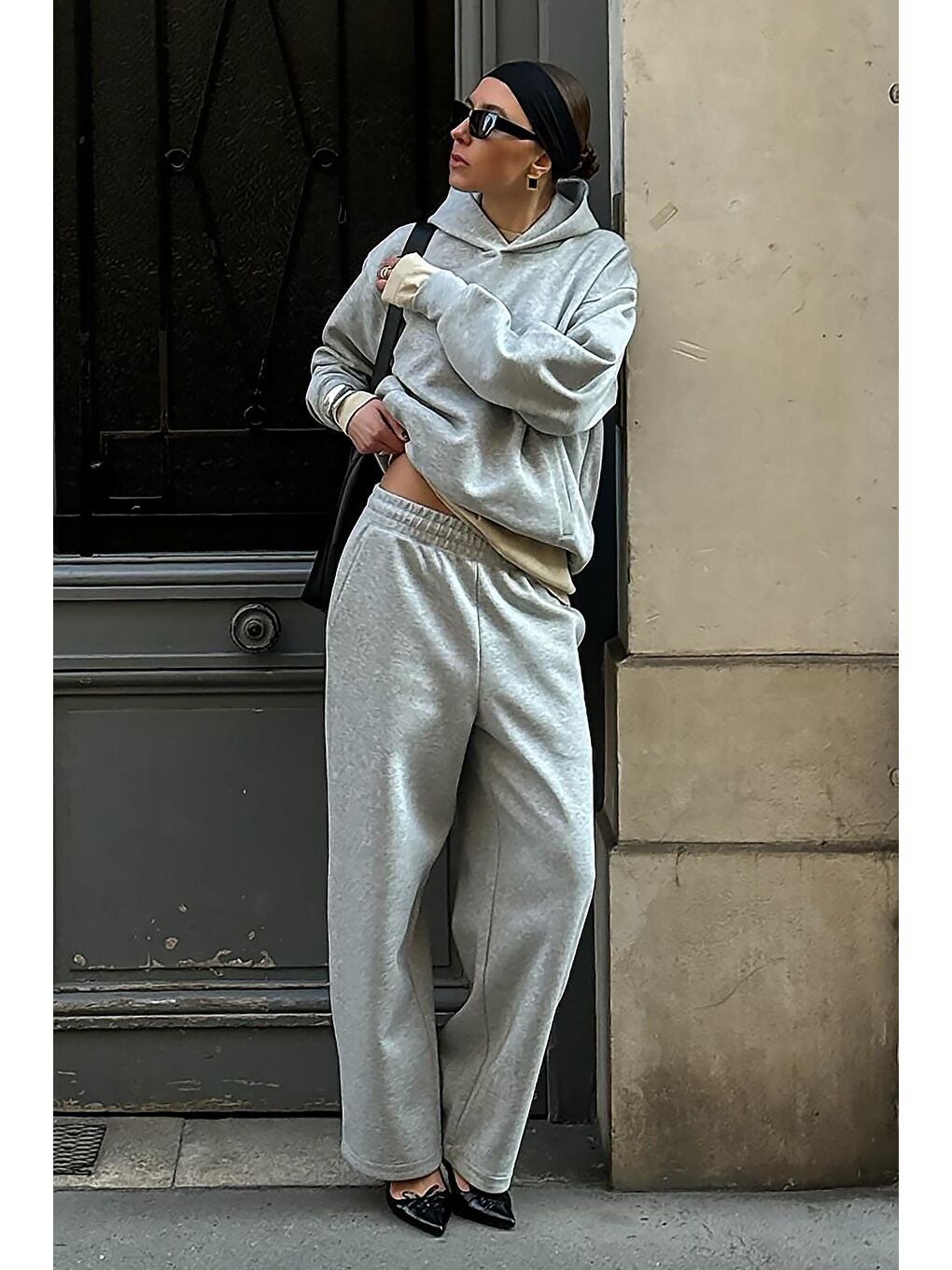 Grimelanj Kapüşonlu Triko Kadın Eşofman Takımı Mg2533-2