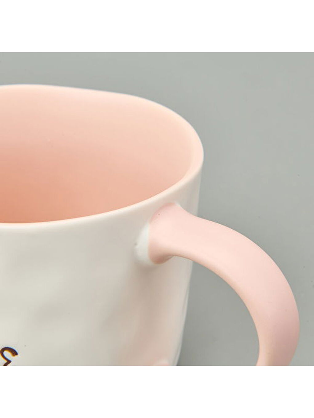 Ekru Kitchen It's Coffee Time Kupa - Beyaz / Pembe - 450 ml-2