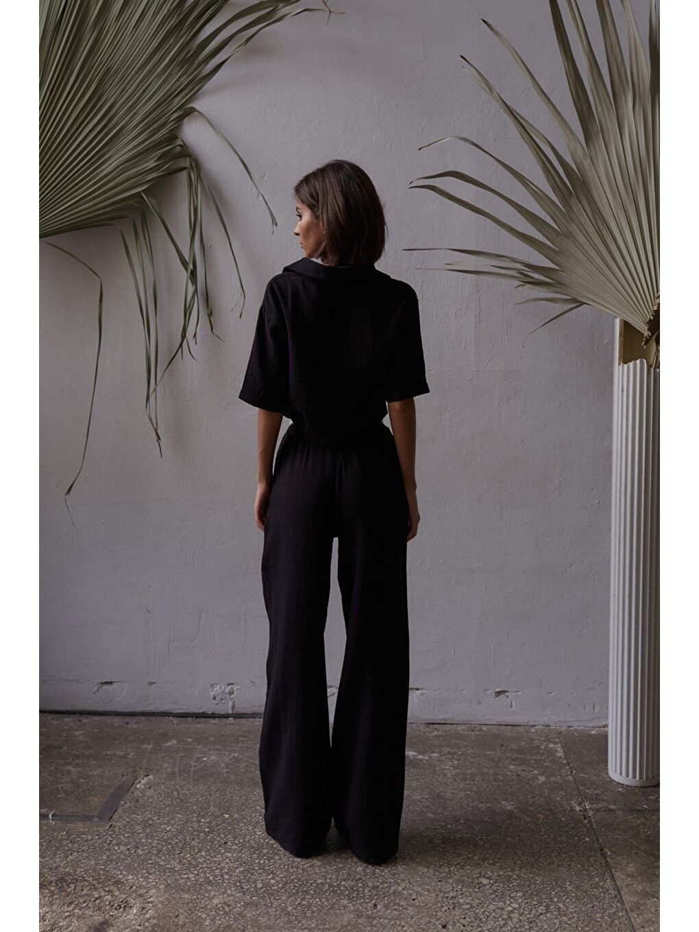 Olympos Halatlı Siyah Müslin Takım-2