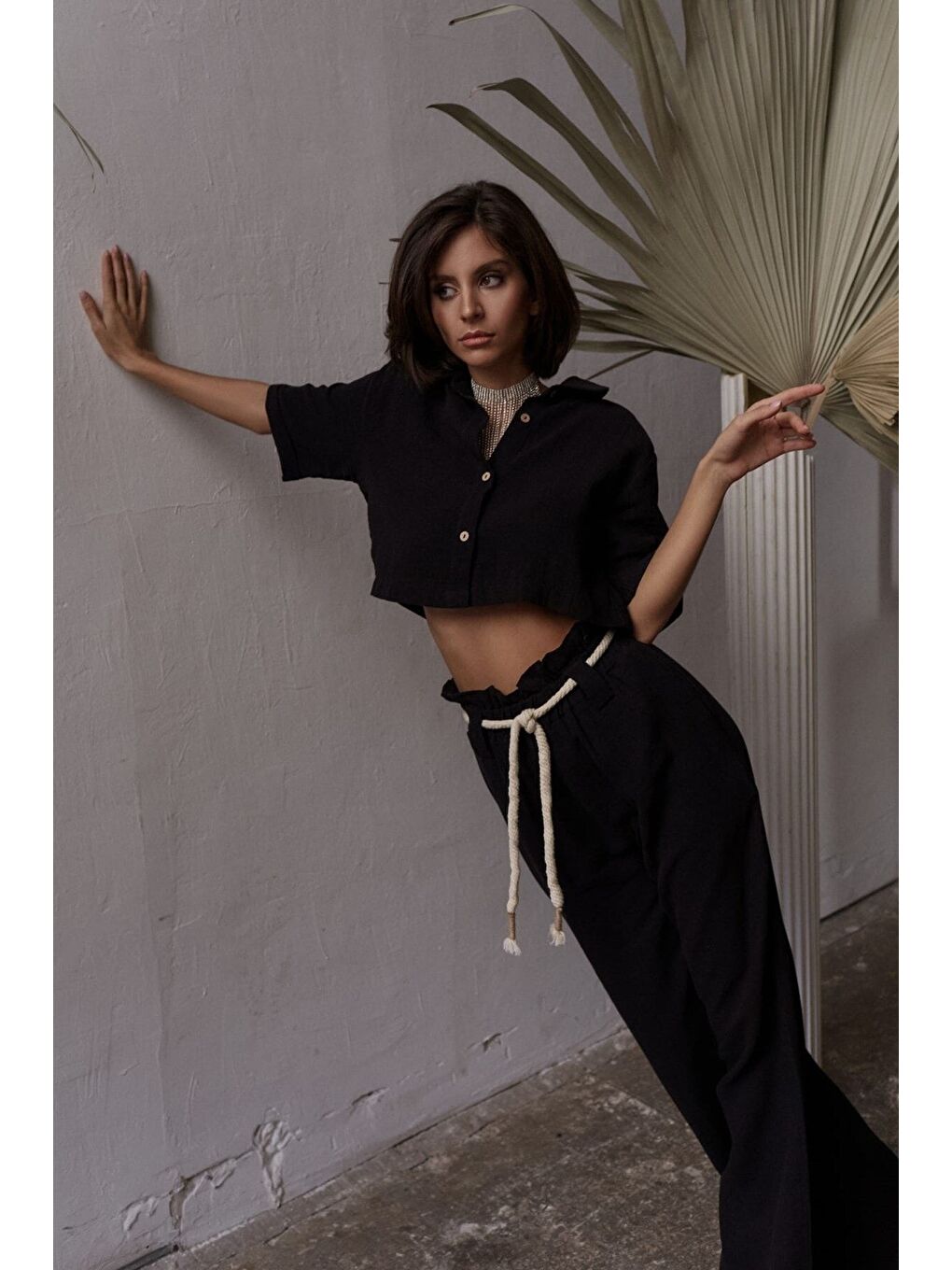 Olympos Halatlı Siyah Müslin Takım-3