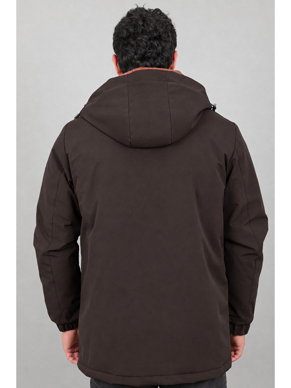 Kahverengi Kapitoneli Torba Cep Sabit Kapüşon Kışlık Mont Pldp 3039_50527-6