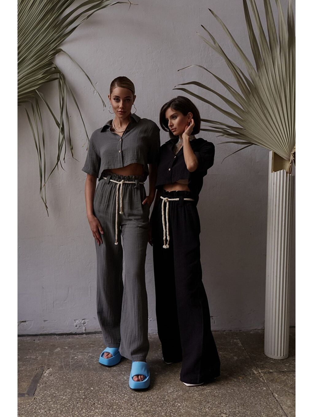 Olympos Halatlı Siyah Müslin Takım-7