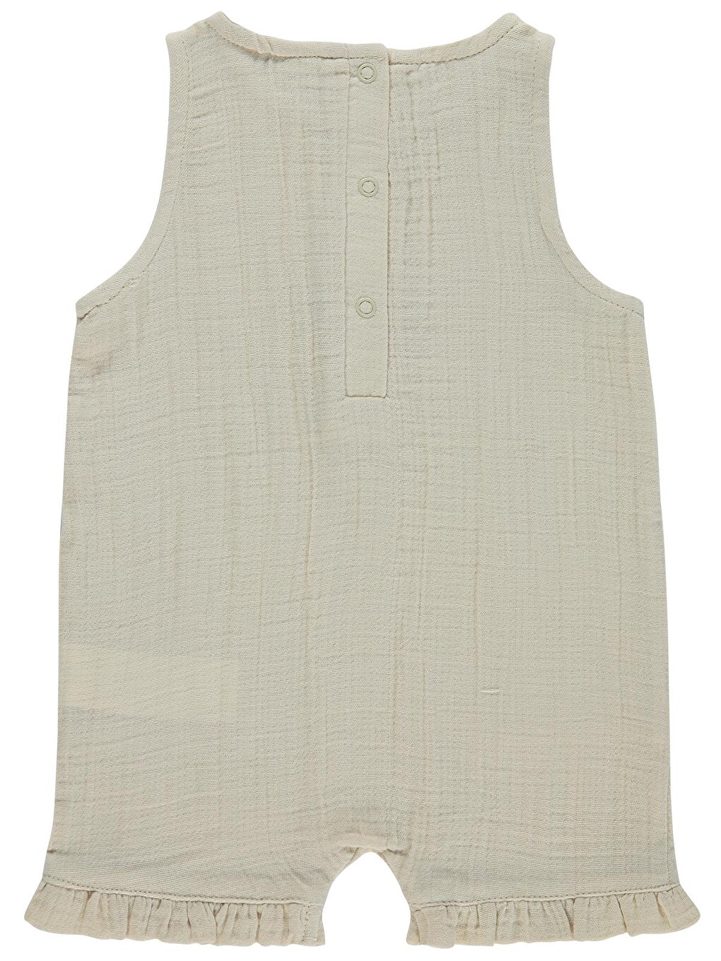 Baby Cepli Çiçek Nakış 6-18 Ay Patiksiz Tulum - Bej-2