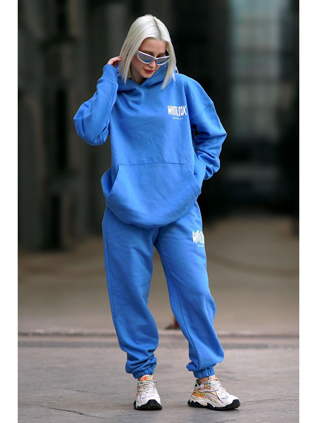 Mavi Kapüşonlu Eşofman Takımı Mg1917-1