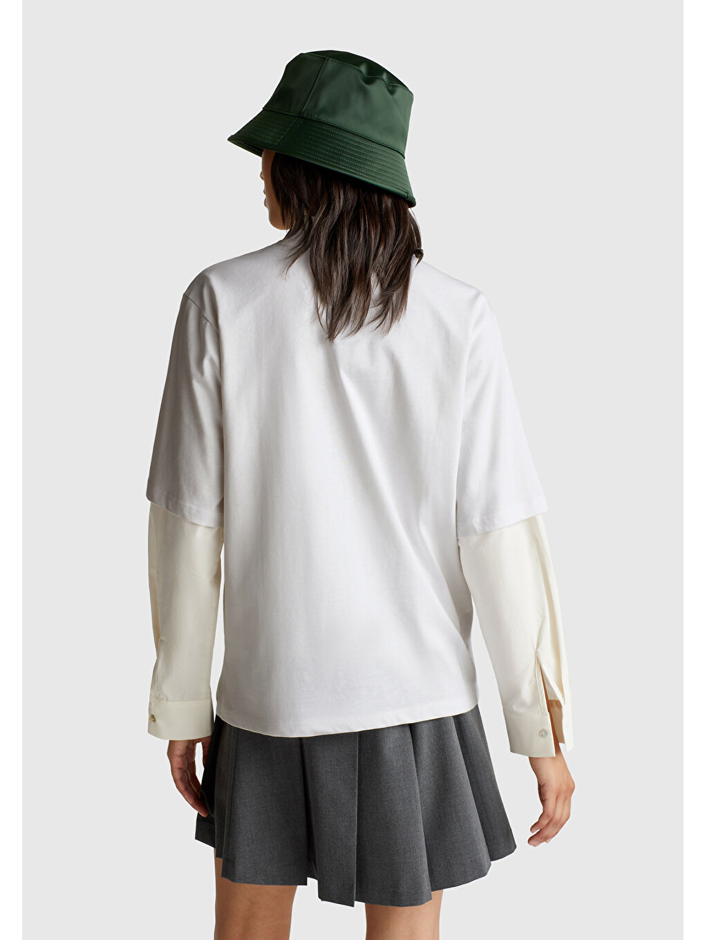 Kadın Beyaz Pamuk Karışımlı Baskılı T-Shirt-2