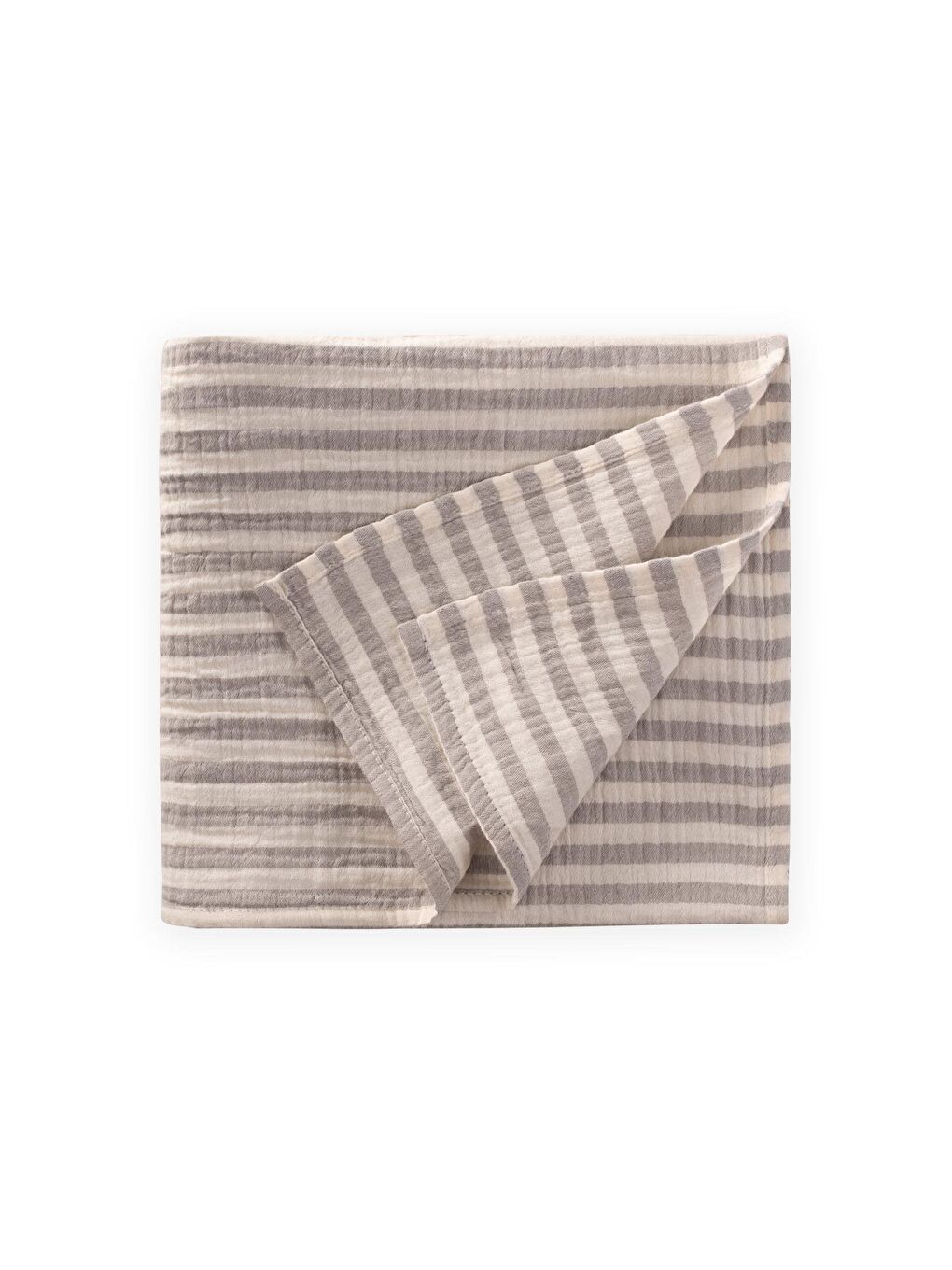 Bej Naturel Battaniye 90X100cm Vizon Kalın Çizgili