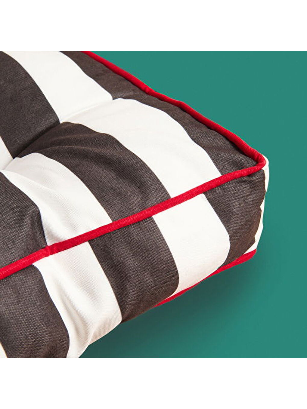 Soft Sonne Yer Minderi - Siyah / Beyaz - 50x50x14 cm-1