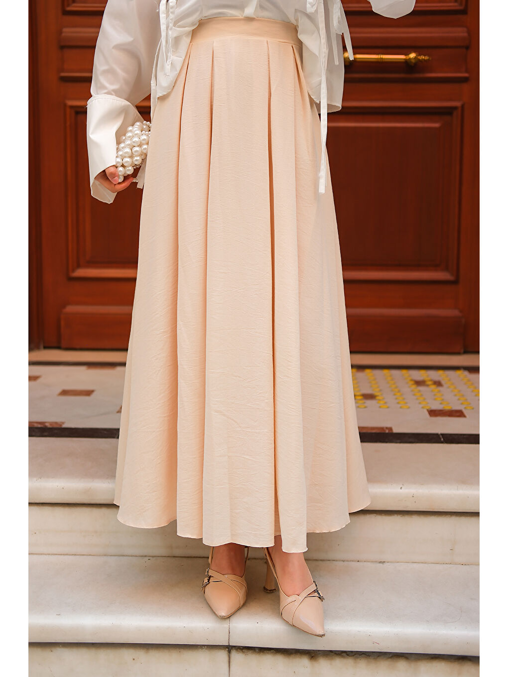 Ekru Kadın Linda Etek Krem-1