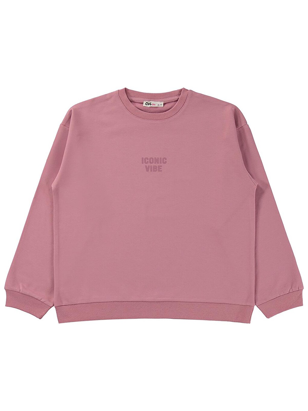 Girls Basic 6-9 Yaş Sweatshirt - Pembe