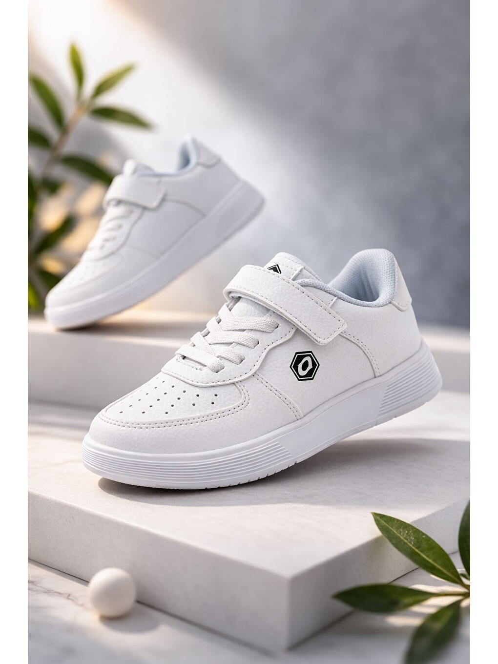 Beyaz SNYDER Cırtlı ve Bağcıklı Günlük Çocuk Sneaker Spor Ayakkabı-7