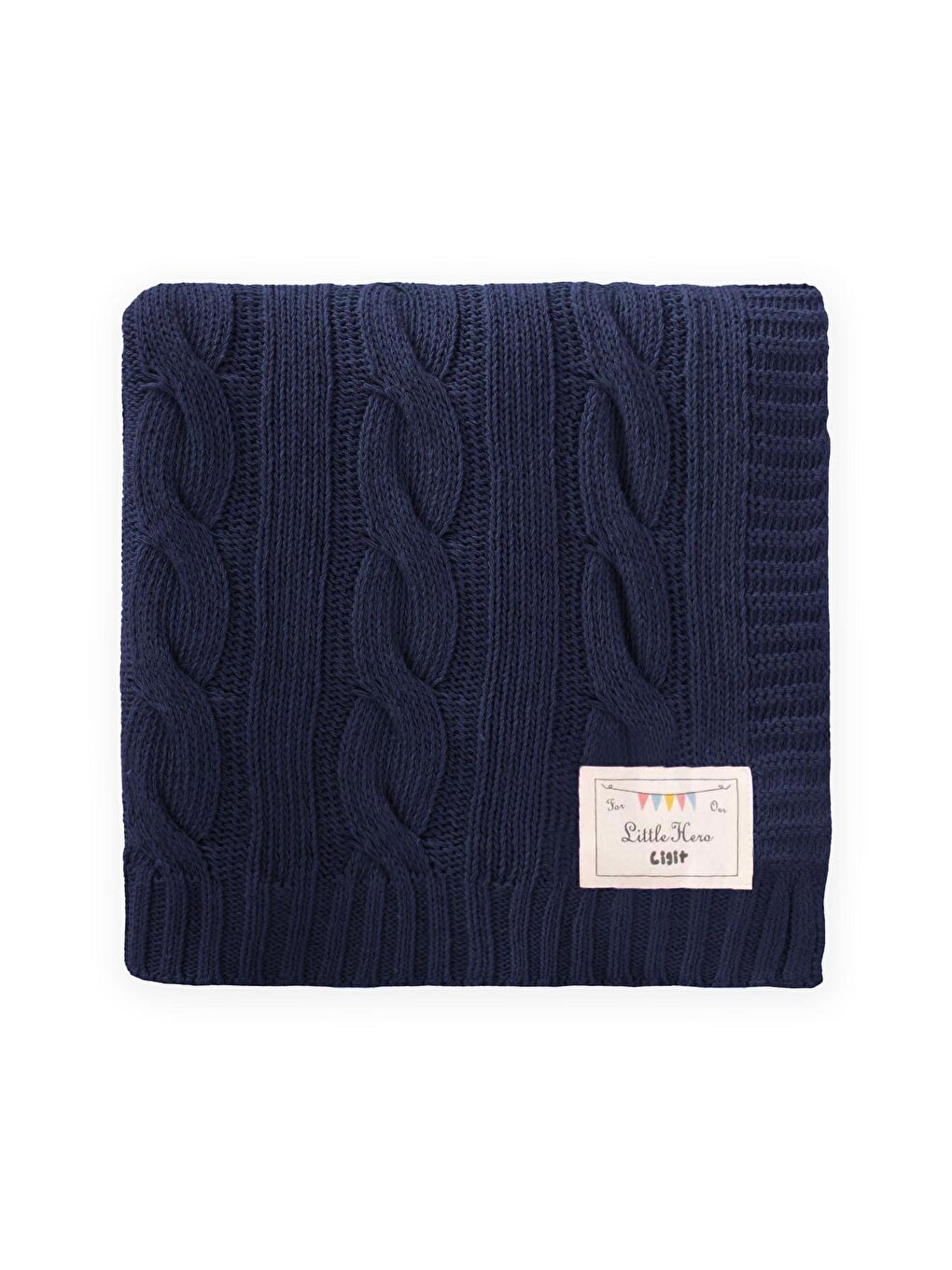 Saç Örgü Triko Battaniye 80X100 Cm (+/-5 Cm) İndigo Mavi