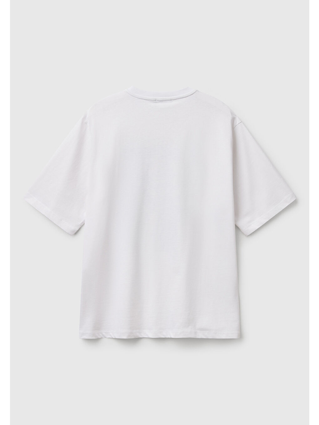 Kadın Beyaz Pamuk Karışımlı Baskılı T-Shirt-3