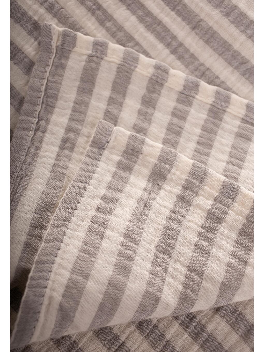 Bej Naturel Battaniye 90X100cm Vizon Kalın Çizgili-2