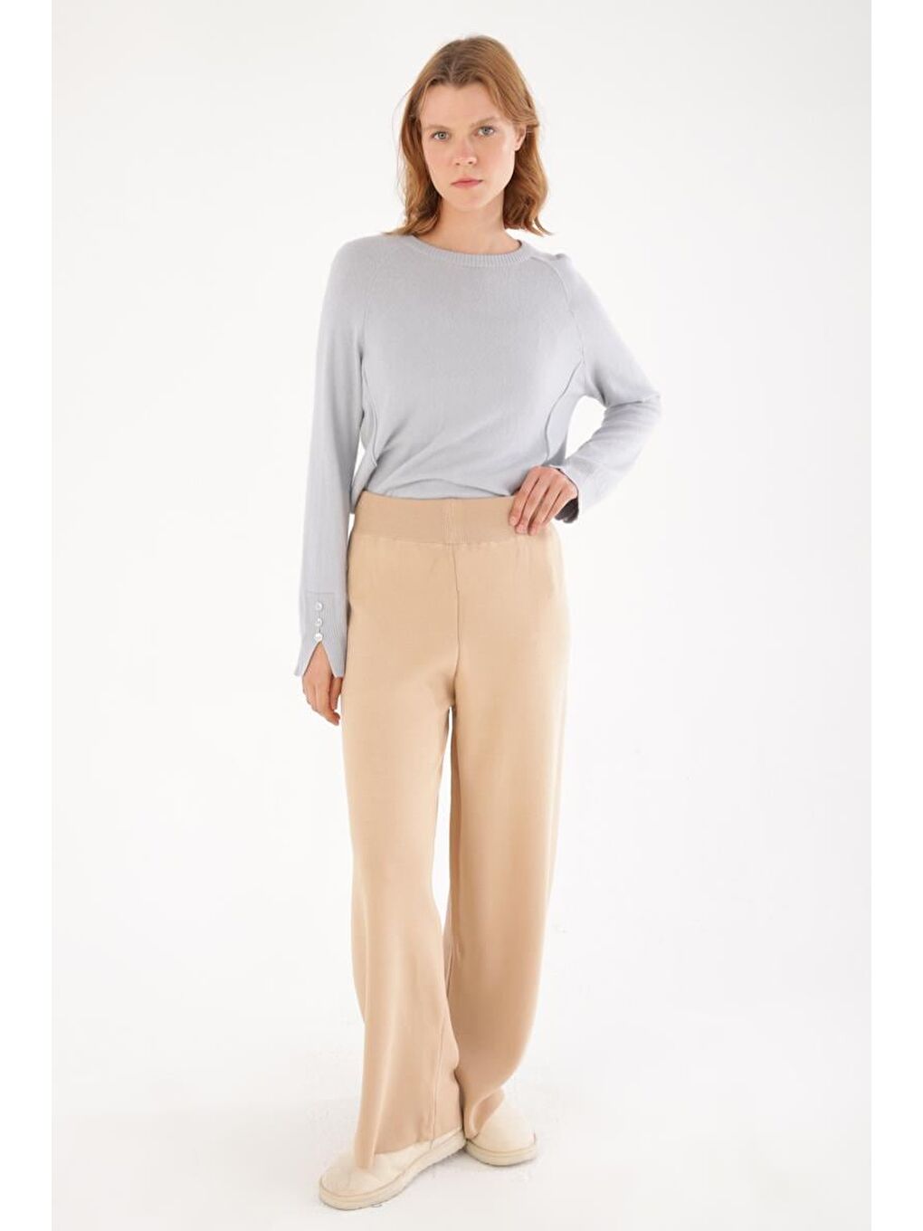 Bej-Bol Paça Triko Pantolon