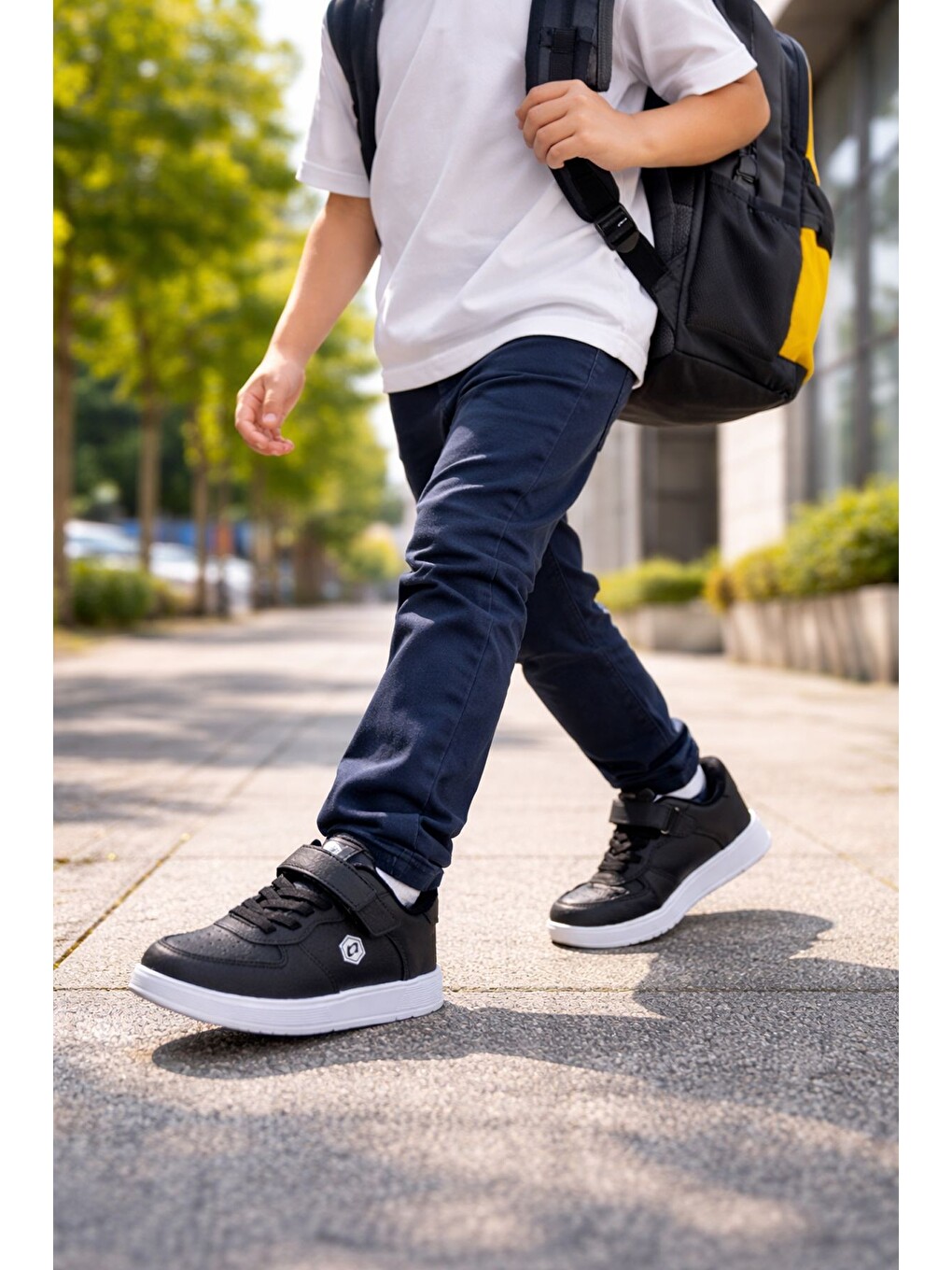 Siyah SNYDER Cırtlı ve Bağcıklı Günlük Çocuk Sneaker Spor Ayakkabı-4