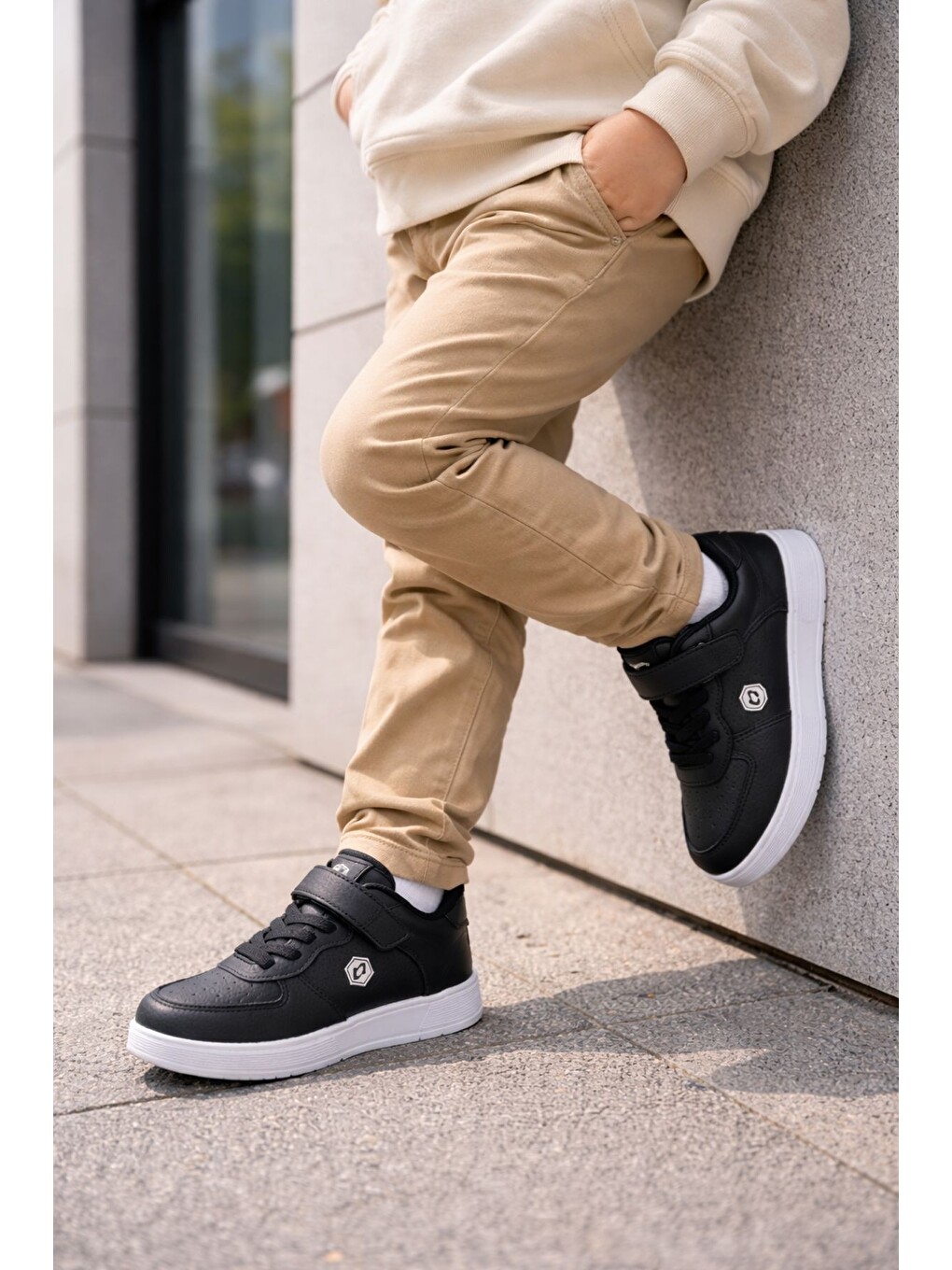 Siyah SNYDER Cırtlı ve Bağcıklı Günlük Çocuk Sneaker Spor Ayakkabı-6