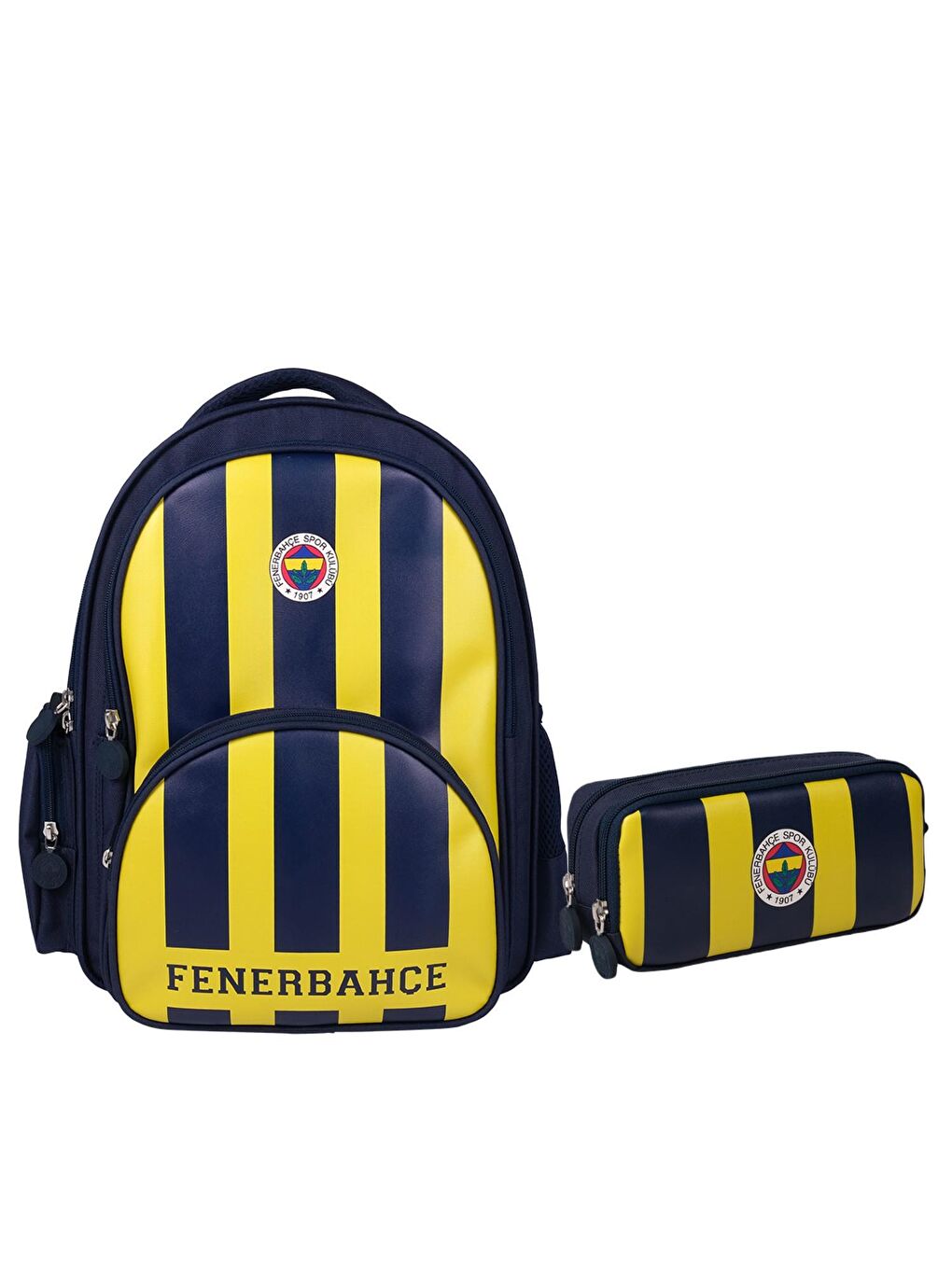 3 Bölmeli Çubuklu Suni Deri Okul Sırt Çantası+Kalemlik