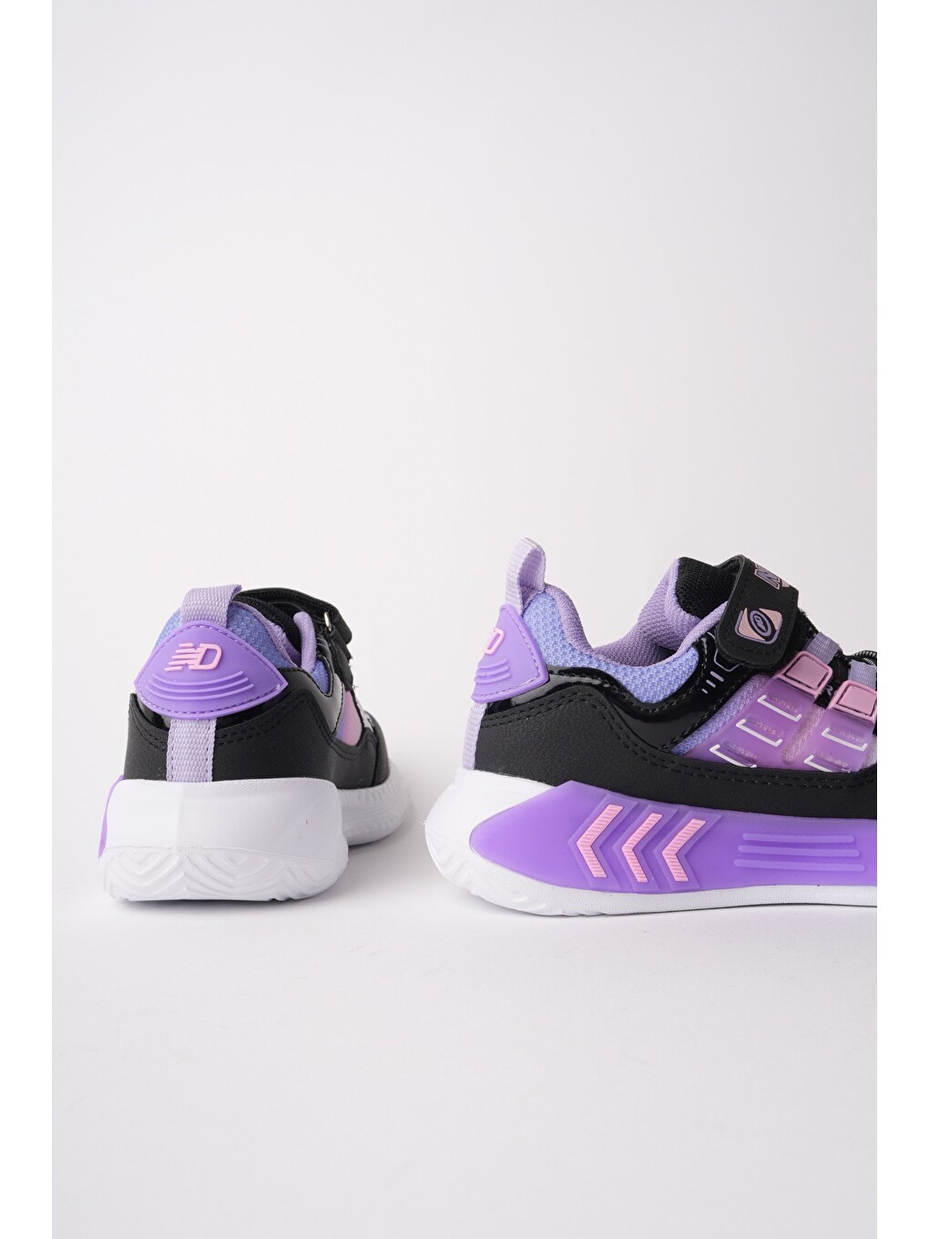 Lila ZUZU Cırtlı ve Bağcıklı Günlük Çocuk Sneaker Spor Ayakkabı-2
