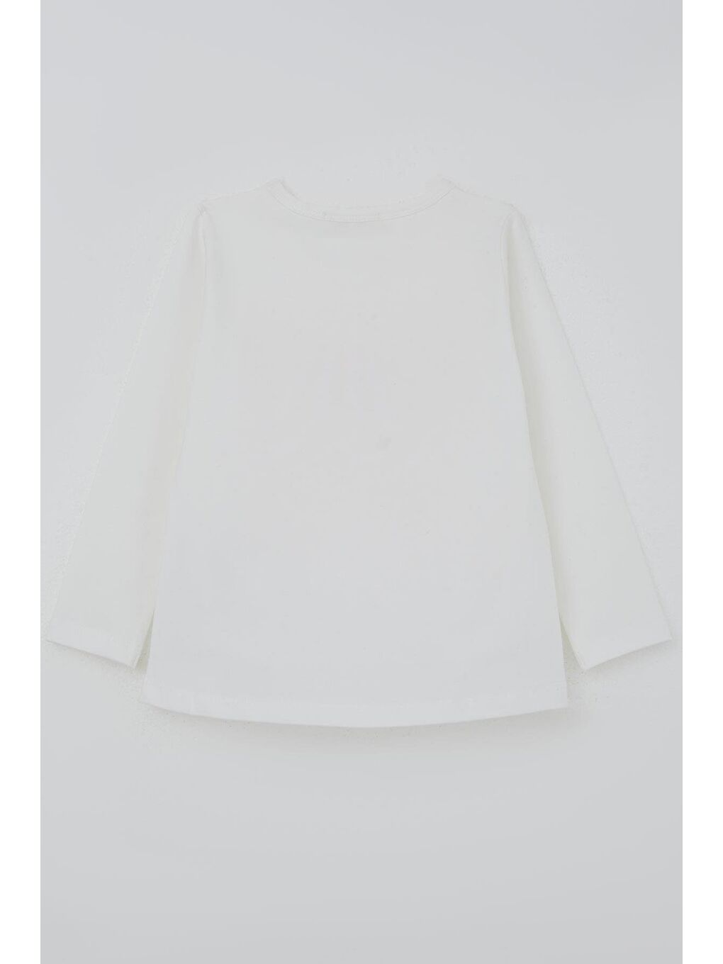 Kız Çocuk Uzun Kollu Tişört Fiyonk Armalı İnci Detaylı Tüllü Ekru (3-8 Yaş)-7