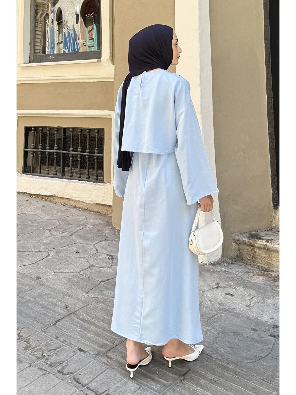 Etekli Tesettür Takım Bebe Mavisi-2