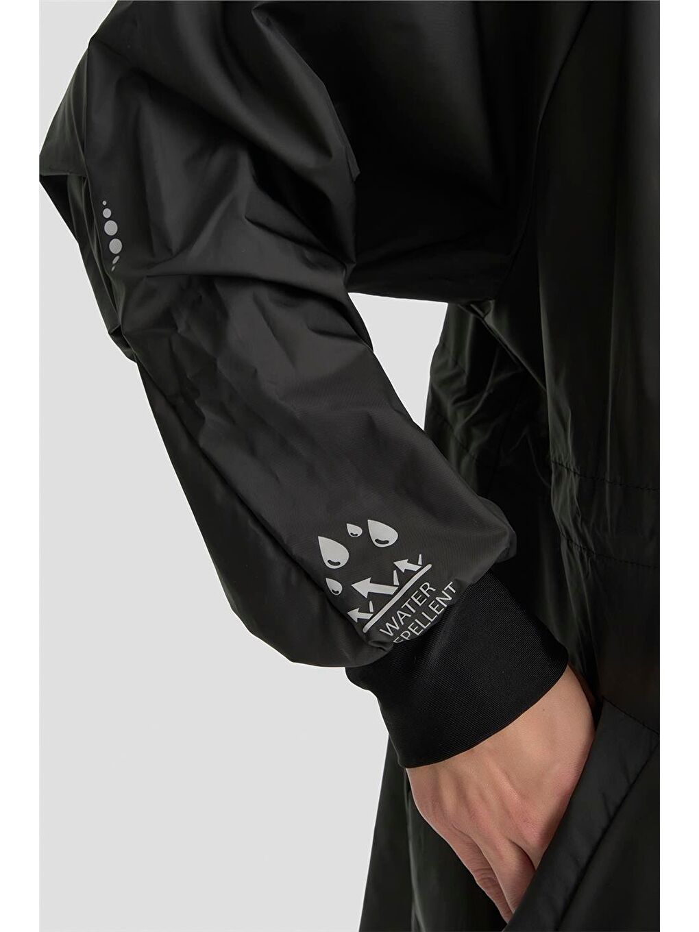 Gizli Kapüşonlu Ve Manşet Detaylı Yağmurluk 25Y7815 Siyah-3