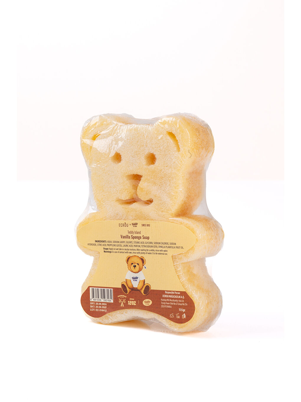 Ecrou Teddy Island Sünger Sabun 130 gr Vanilya - 3