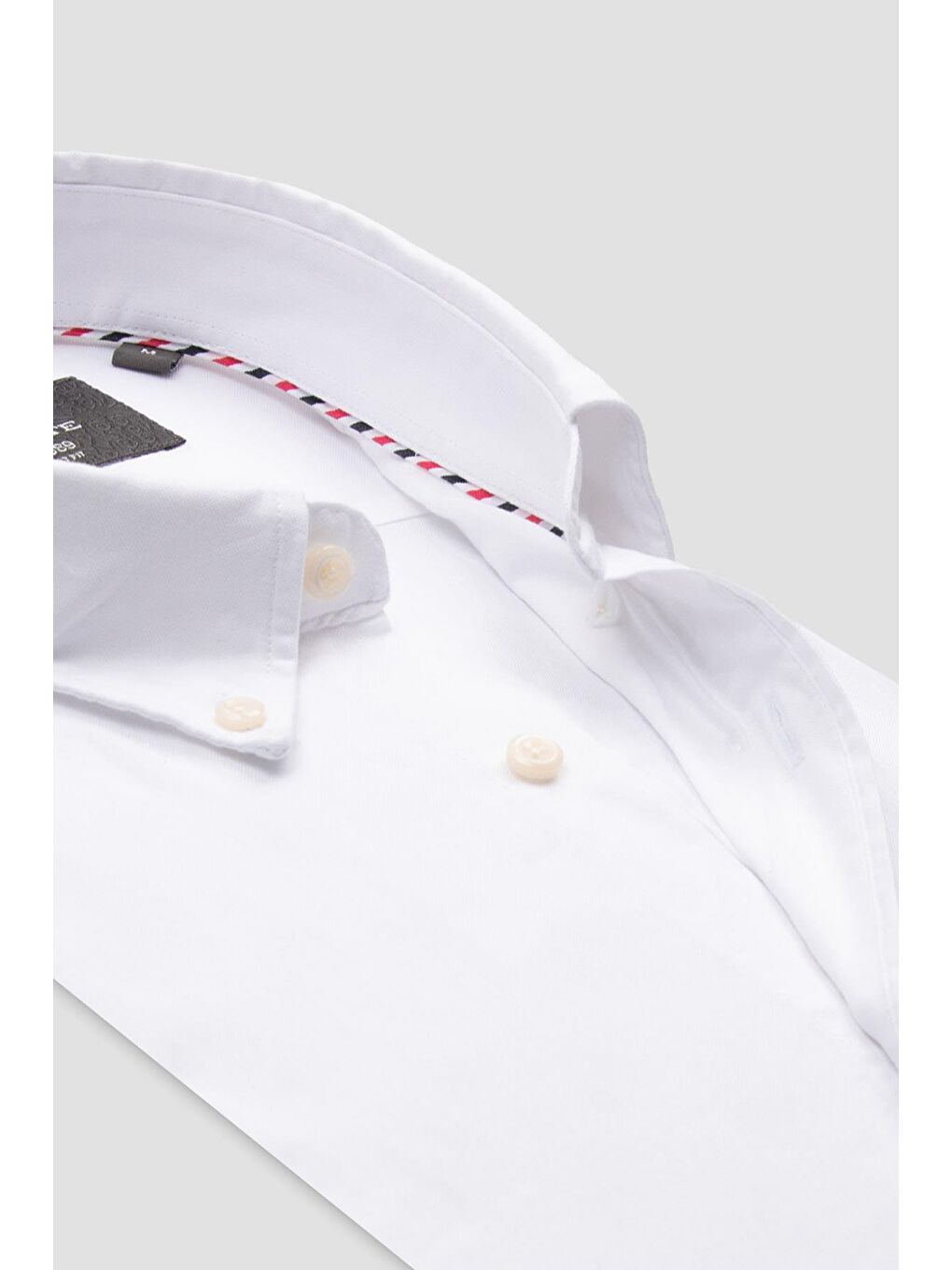 Luca Oxford Stretch Pamuk Karışımlı Comfort Fit Beyaz Düğmeli Yaka Erkek Düz Gömlek-5