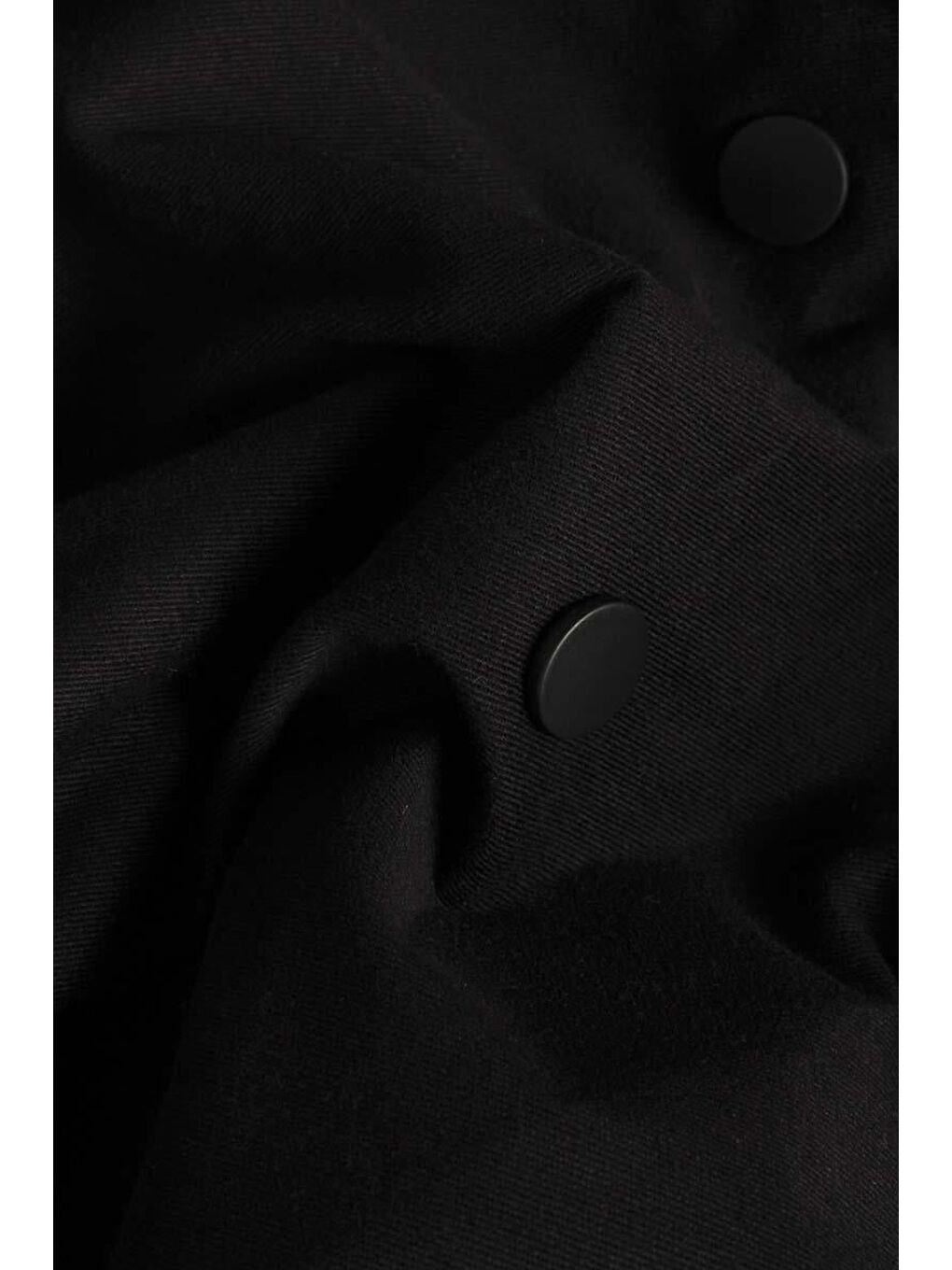 Siyah-Pamuklu Kolları Büzgülü Tek Cepli Çıtçıtlı Kap-7