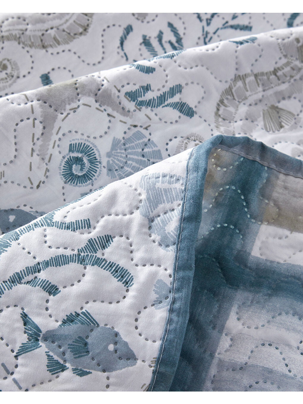 Yeşil Underwater Melody Tek Kişilik Çok Amaçlı Örtü 160x220 cm Seledon-4