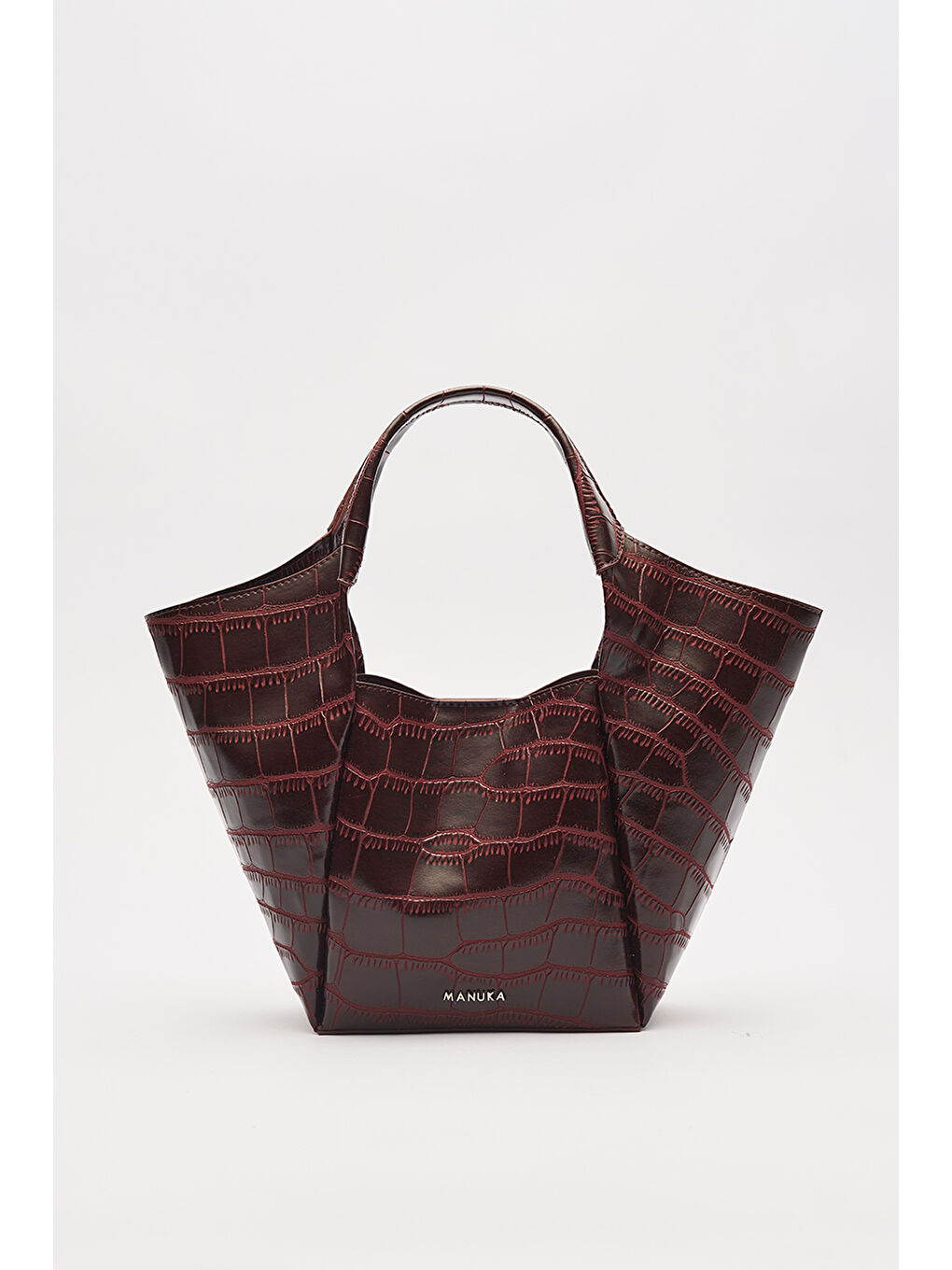 Tara Kabartma Deri Çanta Bordo