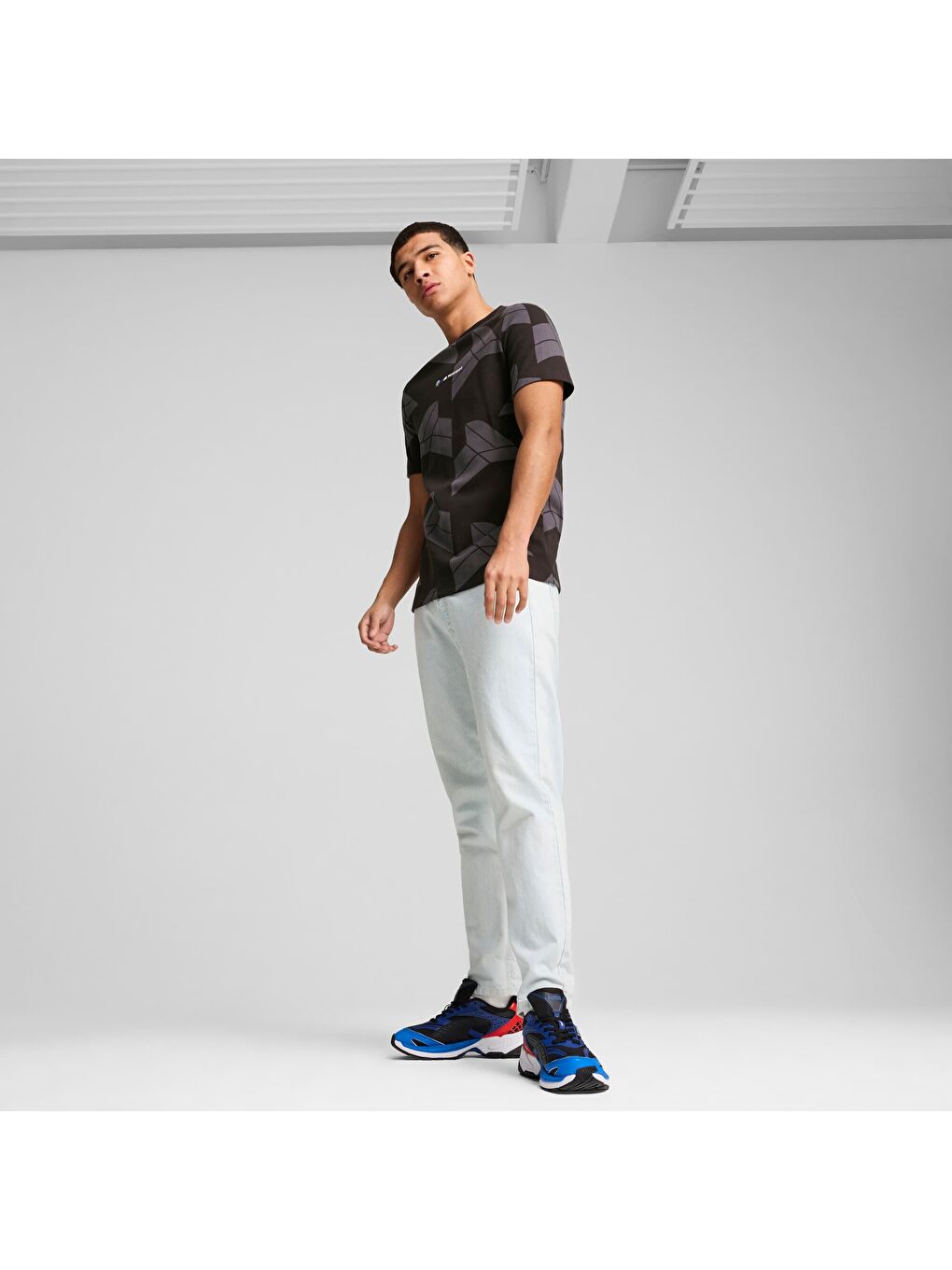 Siyah BMW M Motorsport Erkek Jacquard Tişört-2