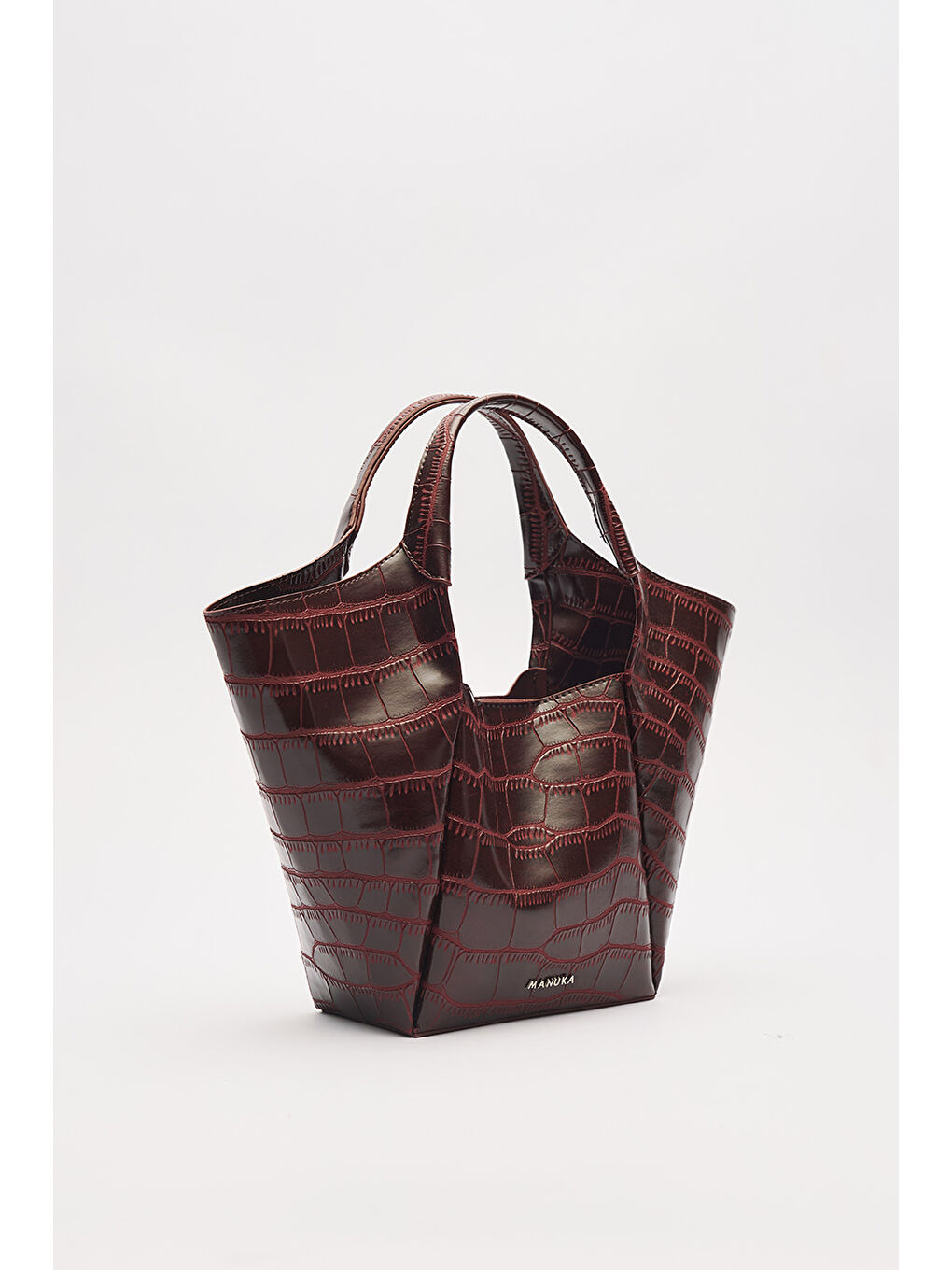 Tara Kabartma Deri Çanta Bordo-1